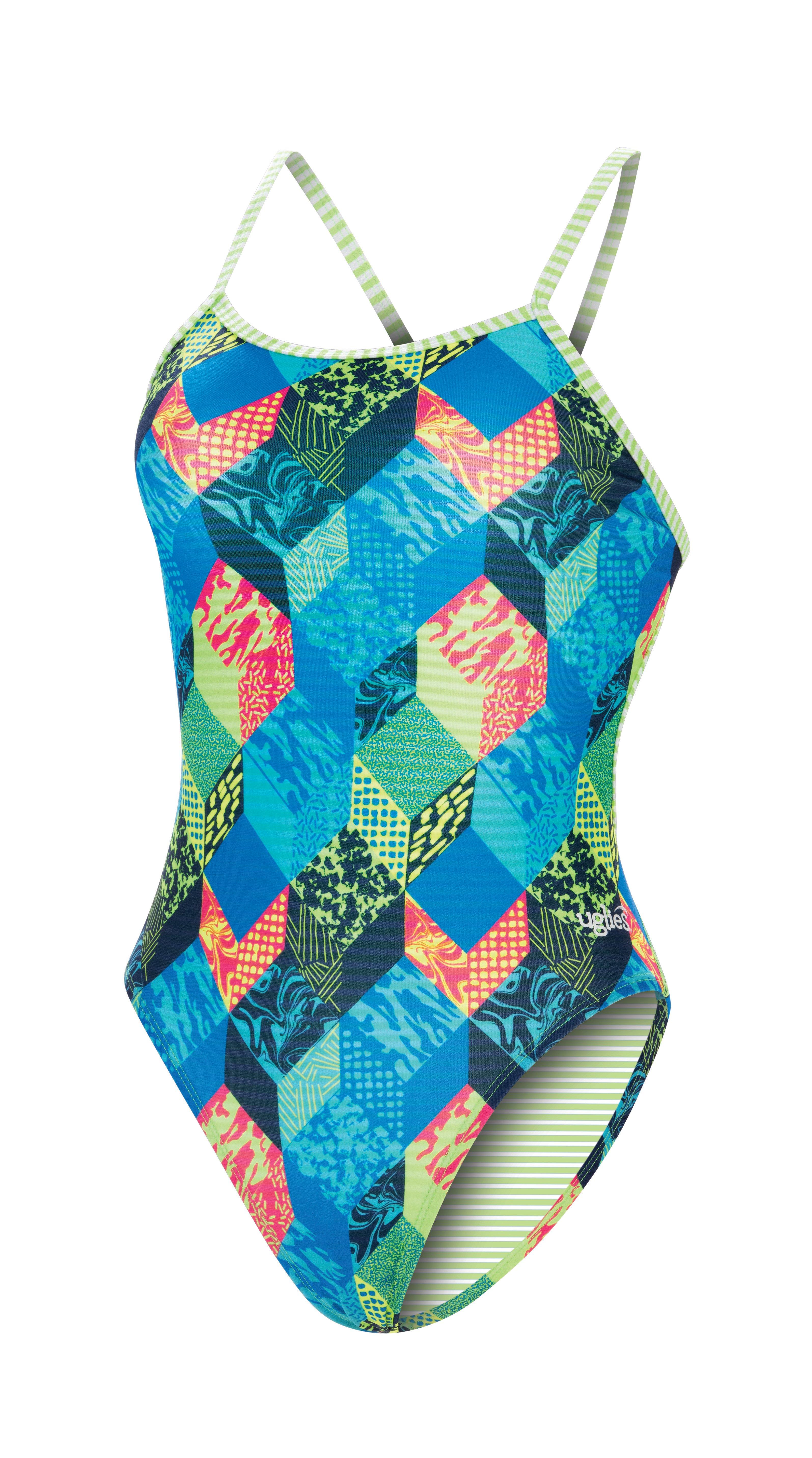 Women's Dolfin Uglies Print UPF 50+ String Back One-Piece Swimsuit