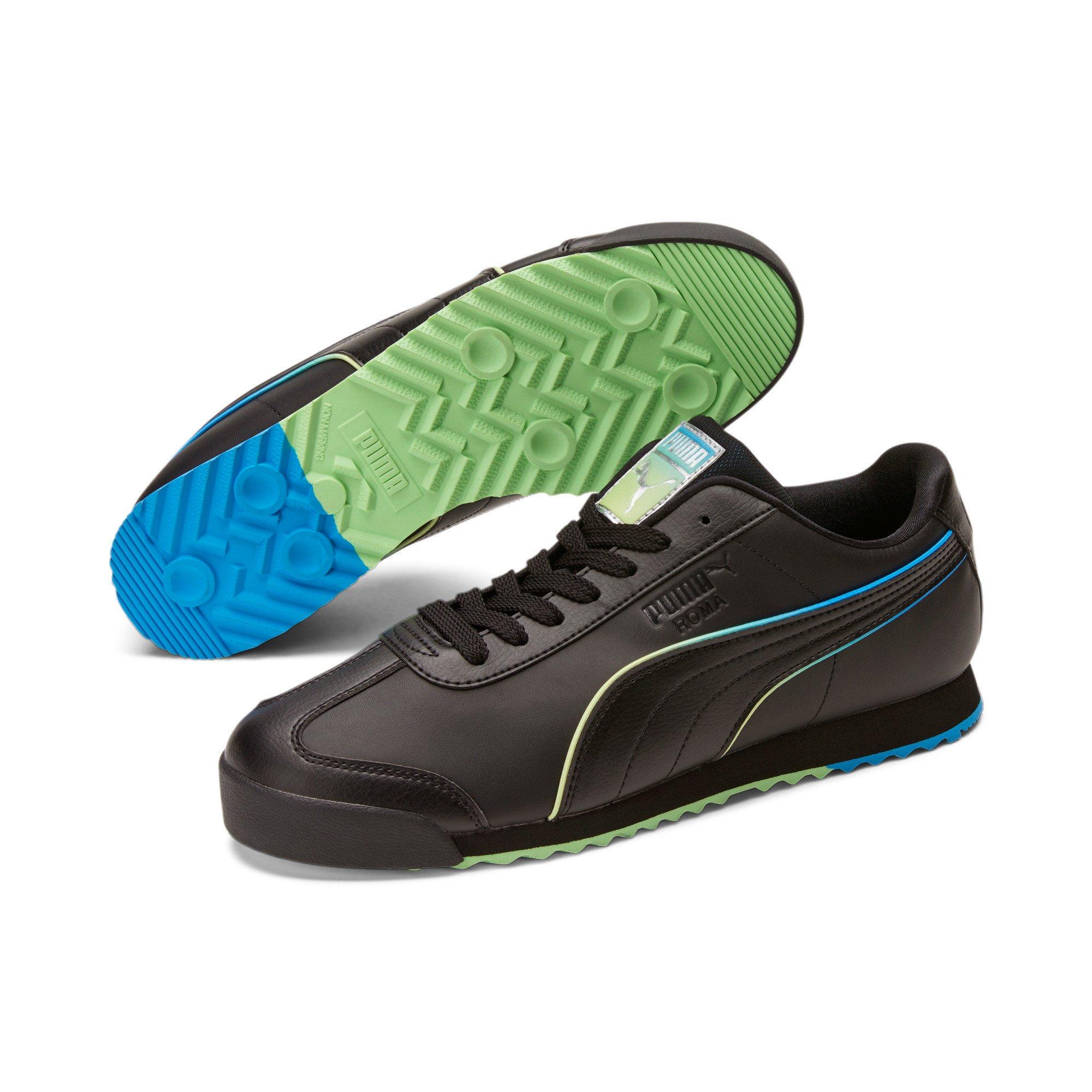 PUMA Roma Basic "Black/Green/Blue" Men's Shoe - BLACK Thumbnail View 2