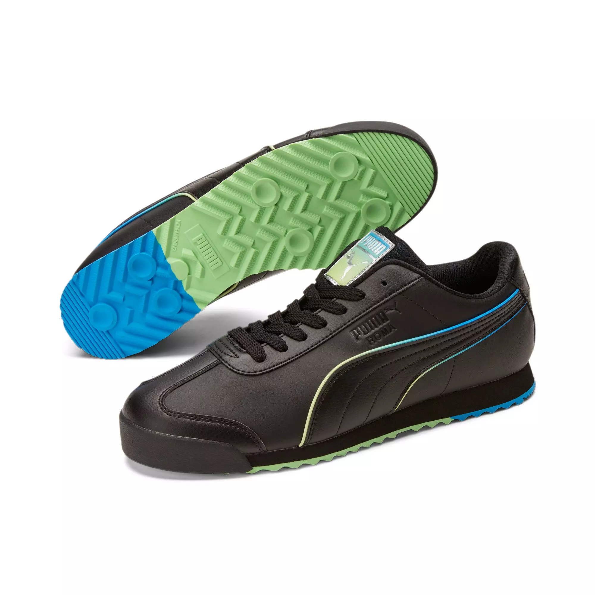 PUMA Roma Basic "Black/Green/Blue" Men's Shoe - BLACK