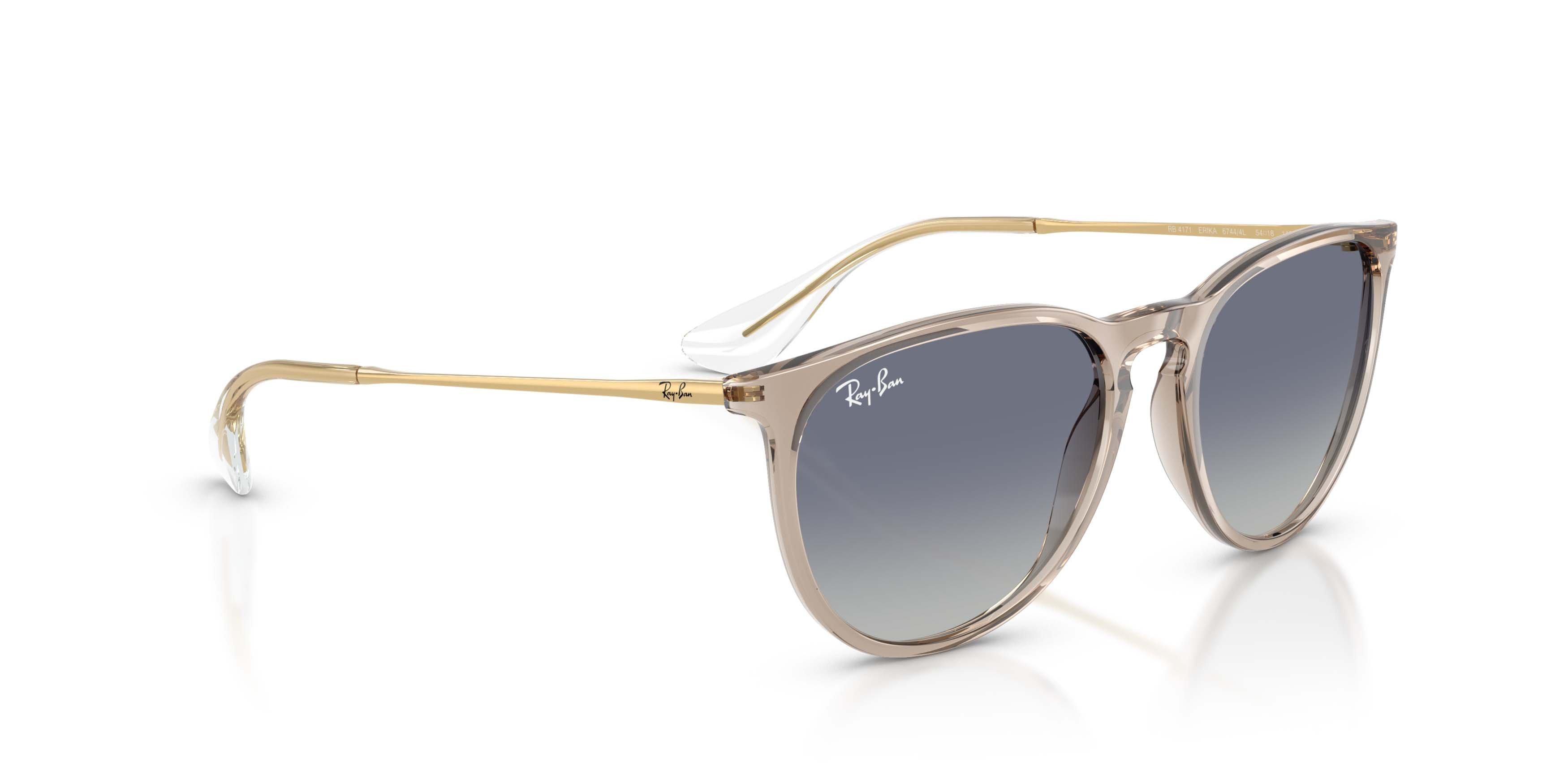 Ray-Ban Erika Classic Light Grey Gradient Dark Blue Sunglasses - Transparent Light Brown - BROWN/GREY