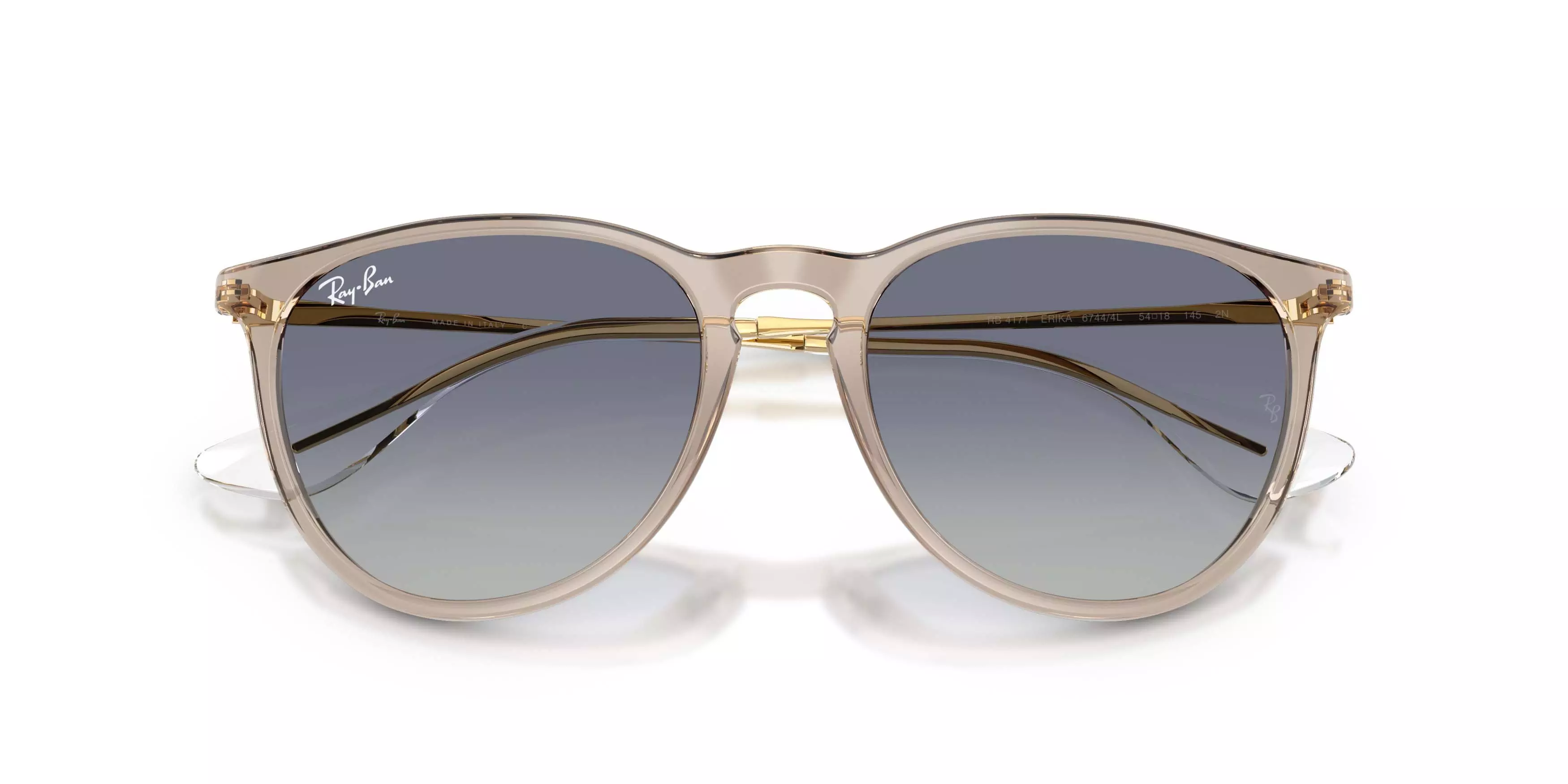 Ray-Ban Erika Classic Light Grey Gradient Dark Blue Sunglasses - Transparent Light Brown - BROWN/GREY