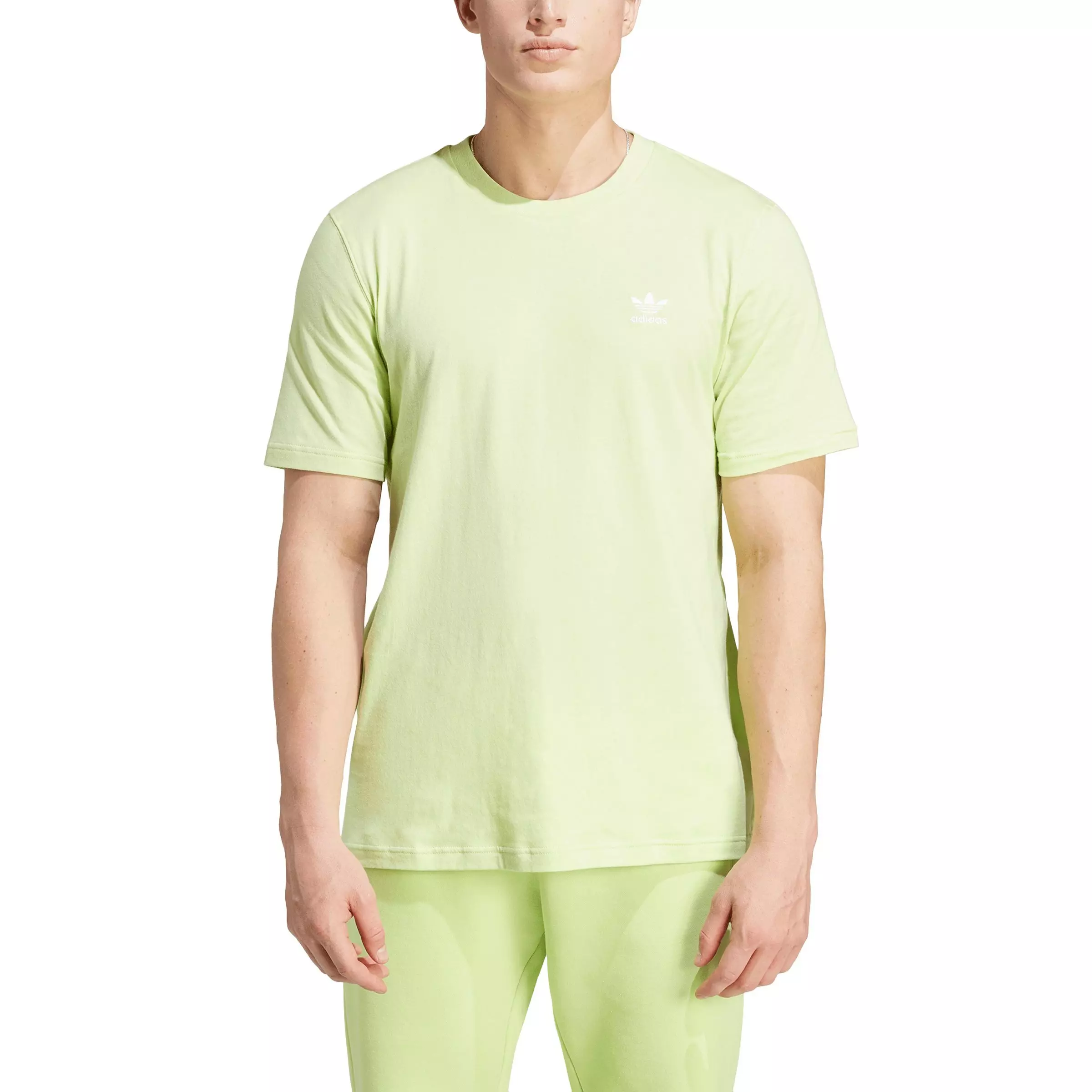 adidas Originals Men's Trefoil Essentials T-Shirt -Lime Green - LIME GREEN