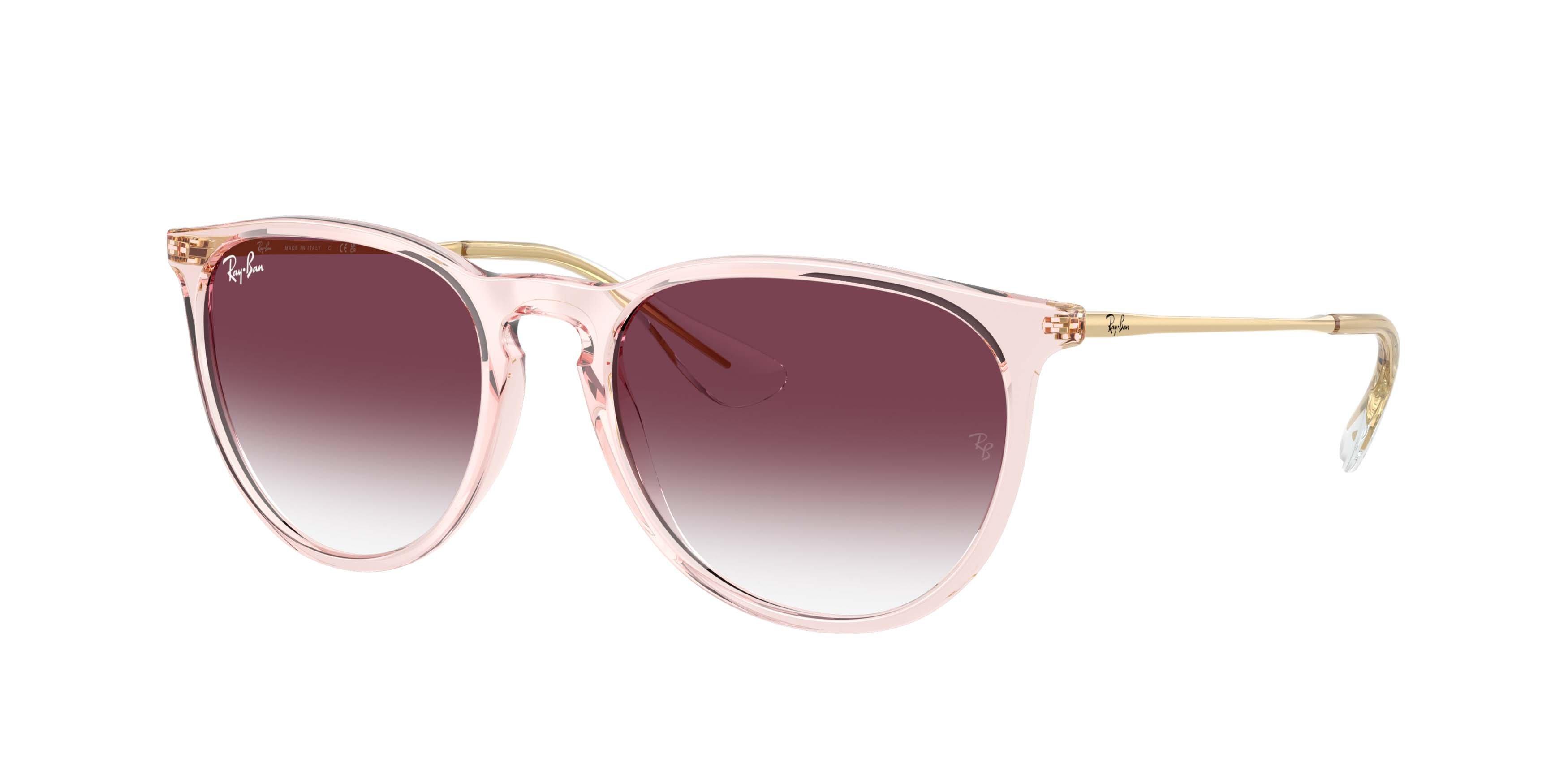 Ray-Ban Erika Classic Transparent Dark Purple Gradient Sunglasses - Transparent Pink - PINK/PURPLE