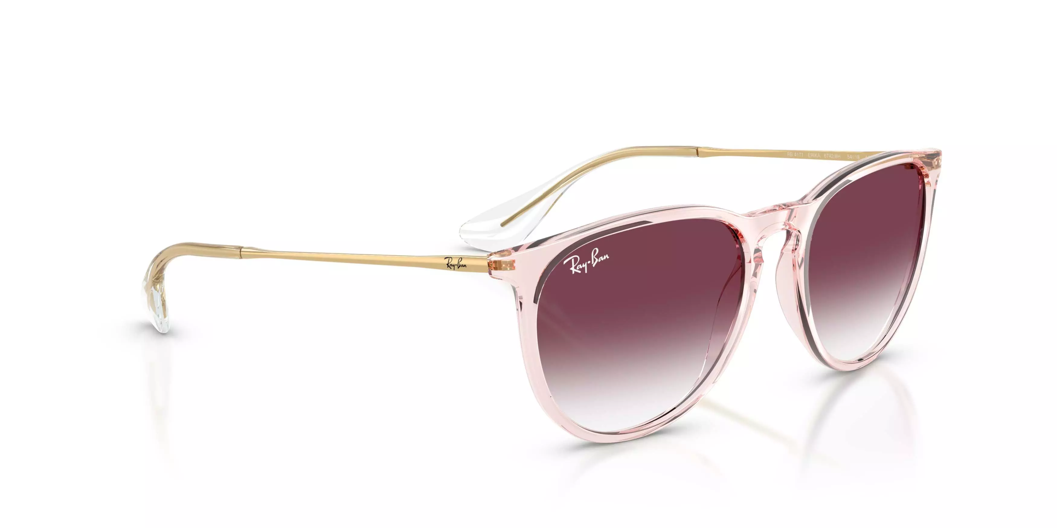 Ray-Ban Erika Classic Transparent Dark Purple Gradient Sunglasses - Transparent Pink - PINK/PURPLE