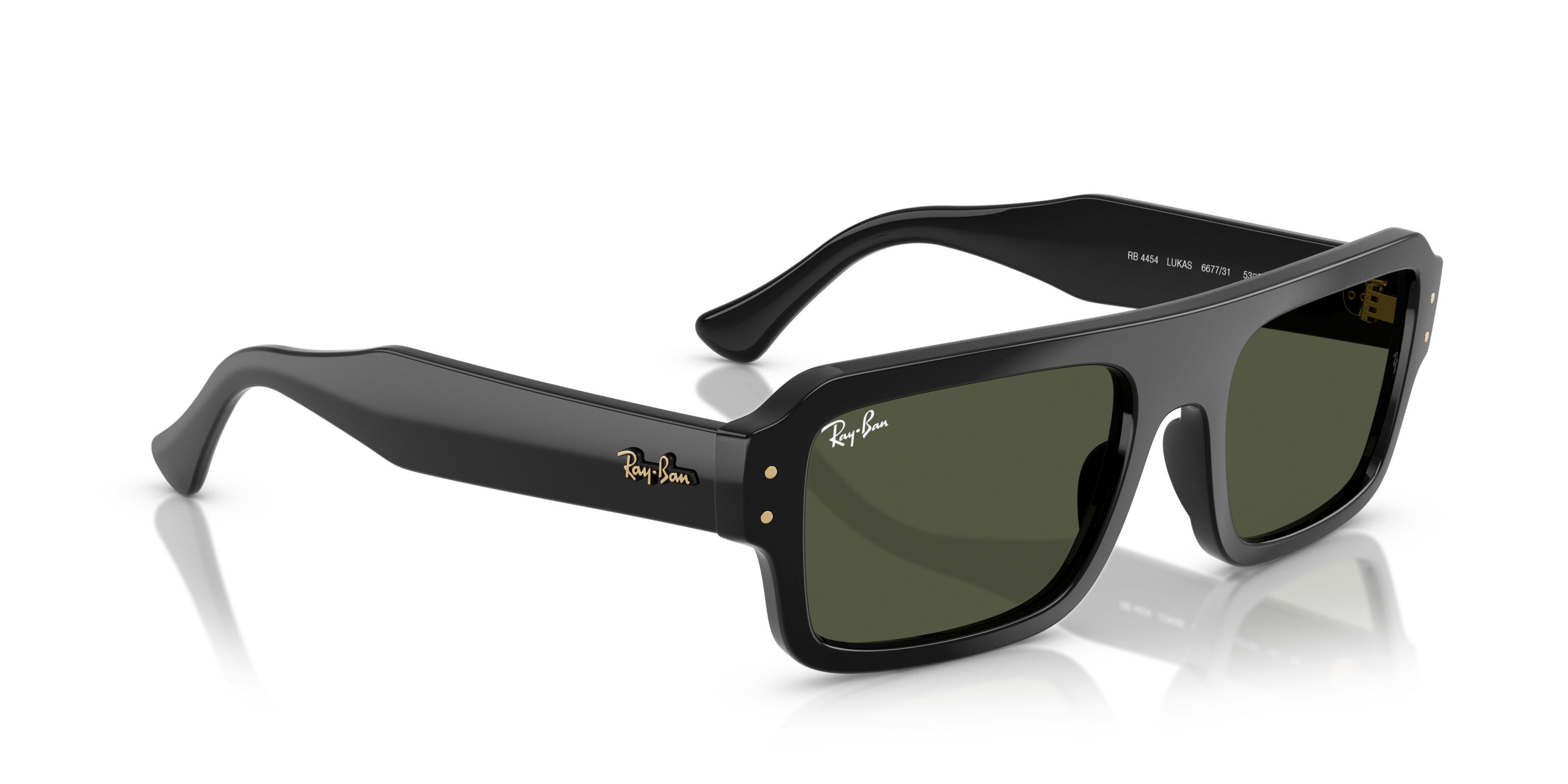 Ray-Ban Lukas Green Sunglasses - Black - BLACK/GREEN Thumbnail View 4