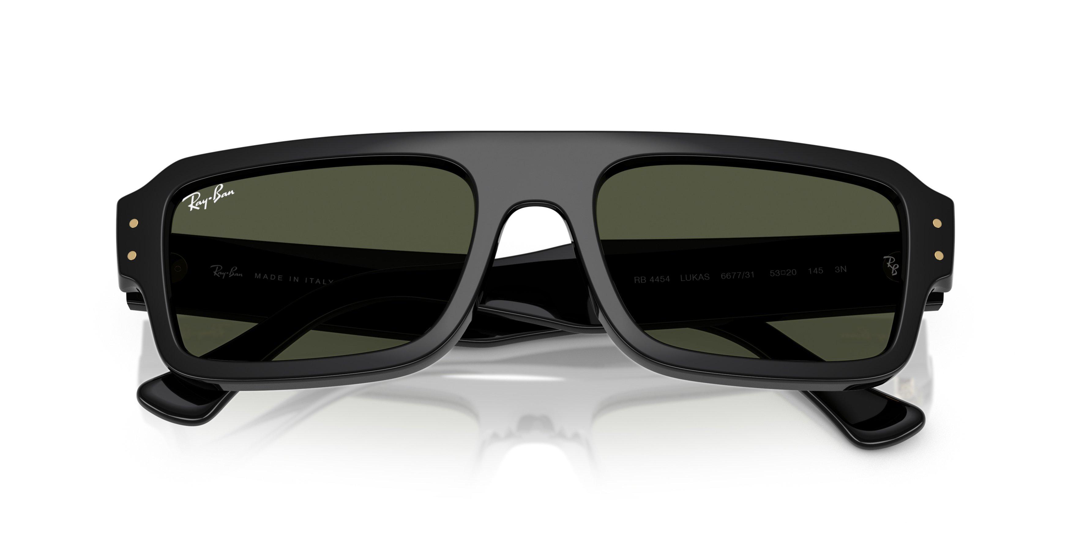 Ray-Ban Lukas Green Sunglasses - Black - BLACK/GREEN Thumbnail View 5