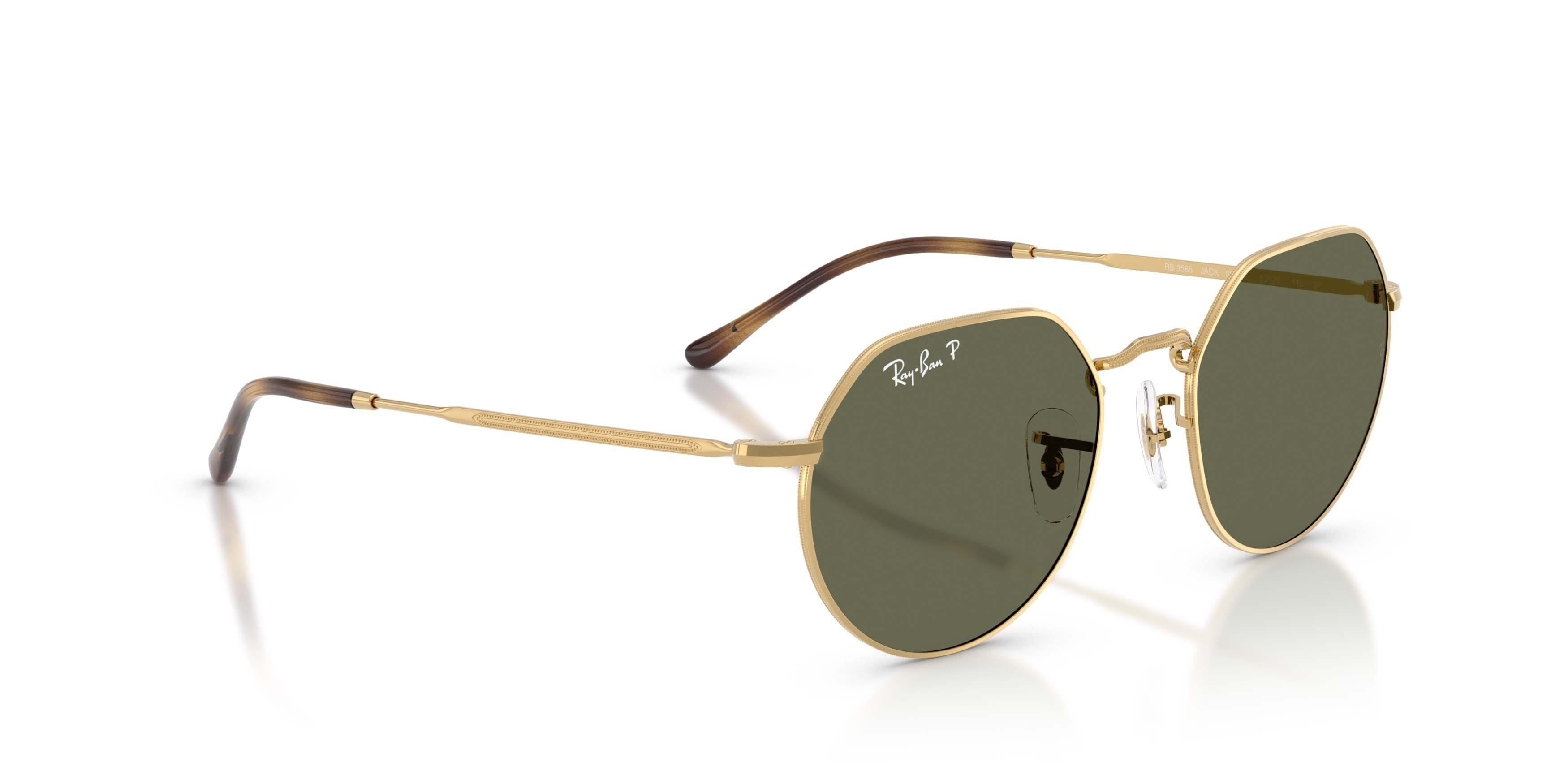 Ray-Ban Jack Green Polarized Sunglasses - Polished Arista Gold - GOLD/GREEN