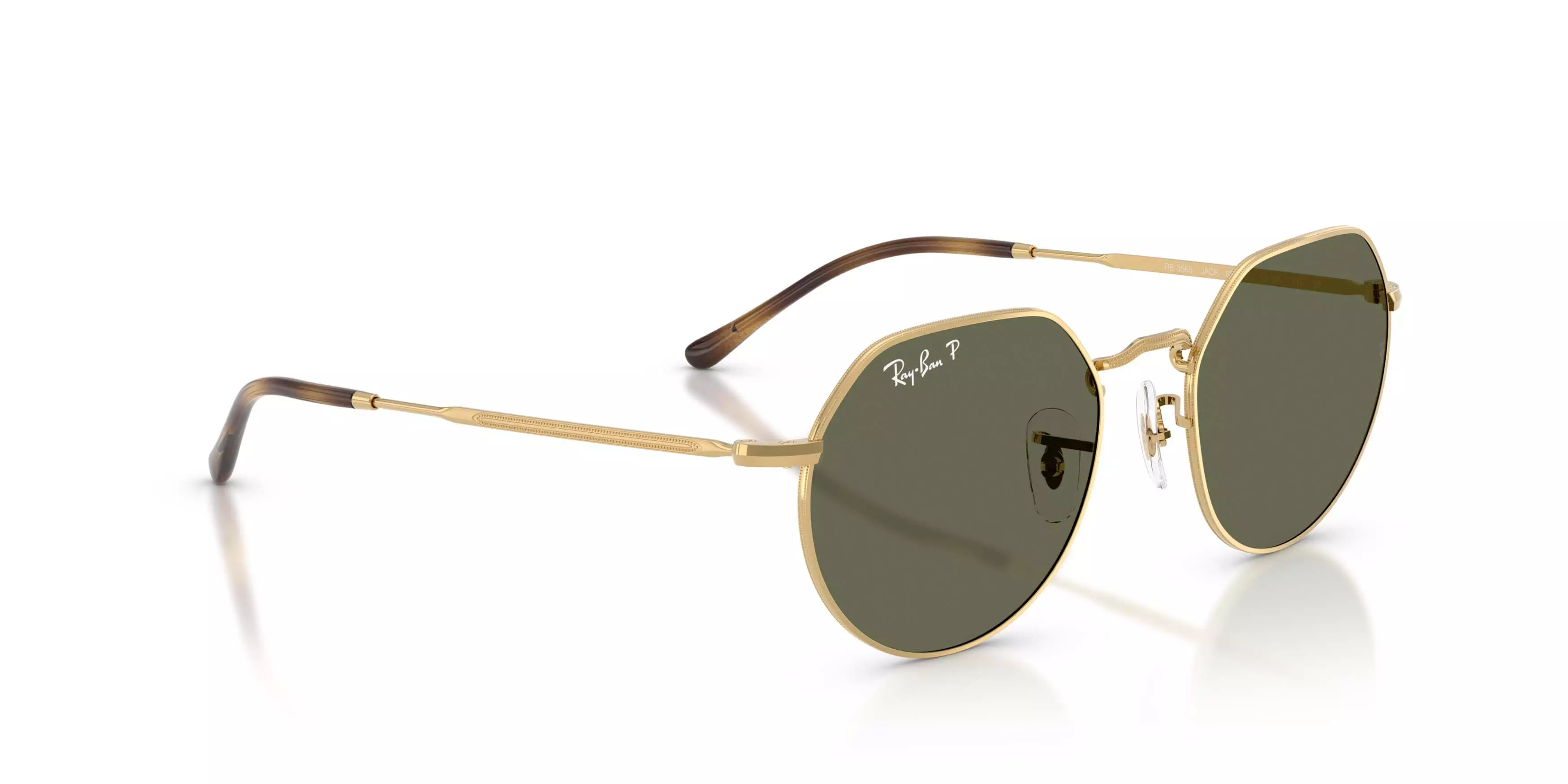 Ray-Ban Jack Green Polarized Sunglasses - Polished Arista Gold - GOLD/GREEN