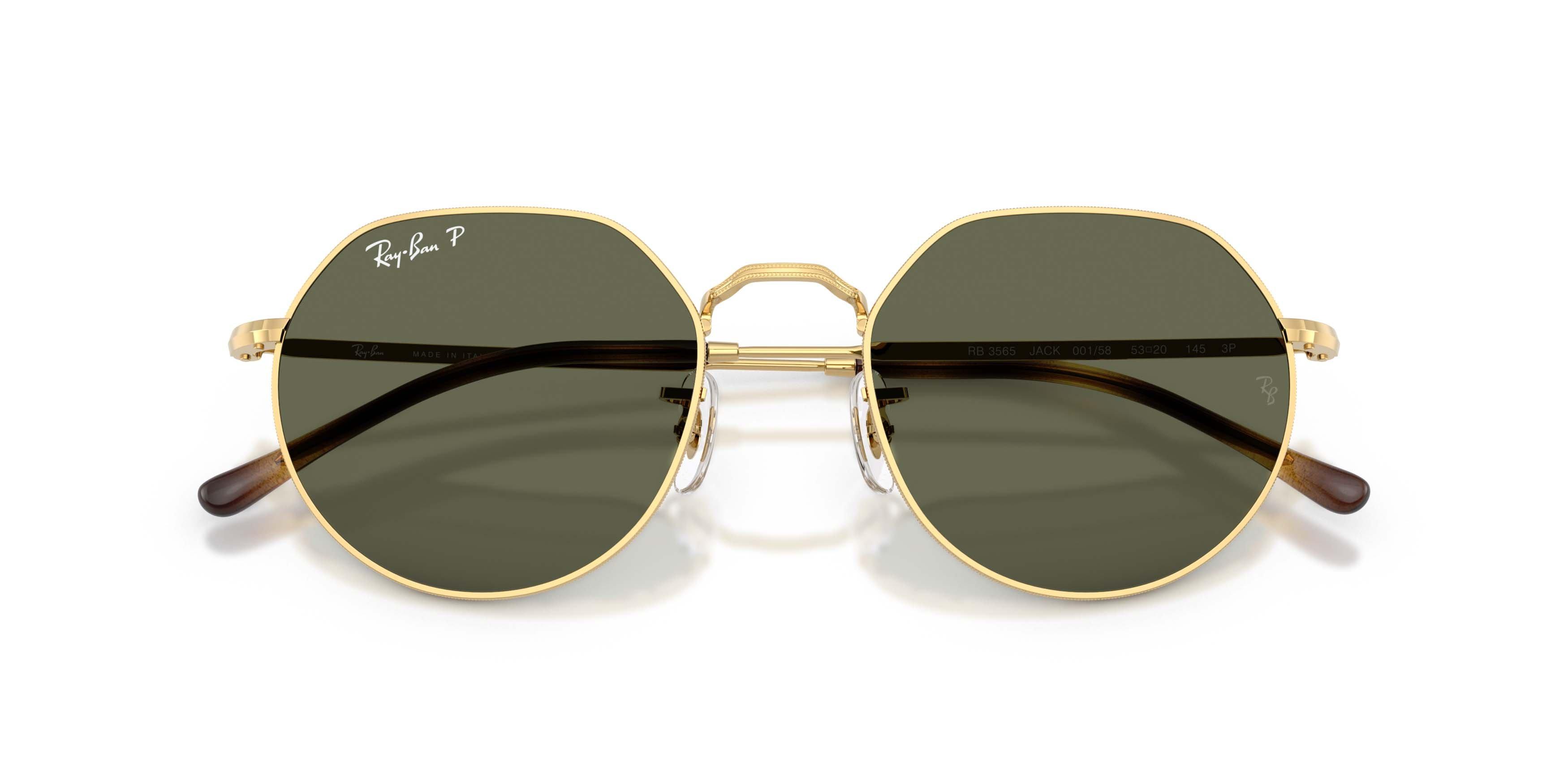 Ray-Ban Jack Green Polarized Sunglasses - Polished Arista Gold - GOLD/GREEN