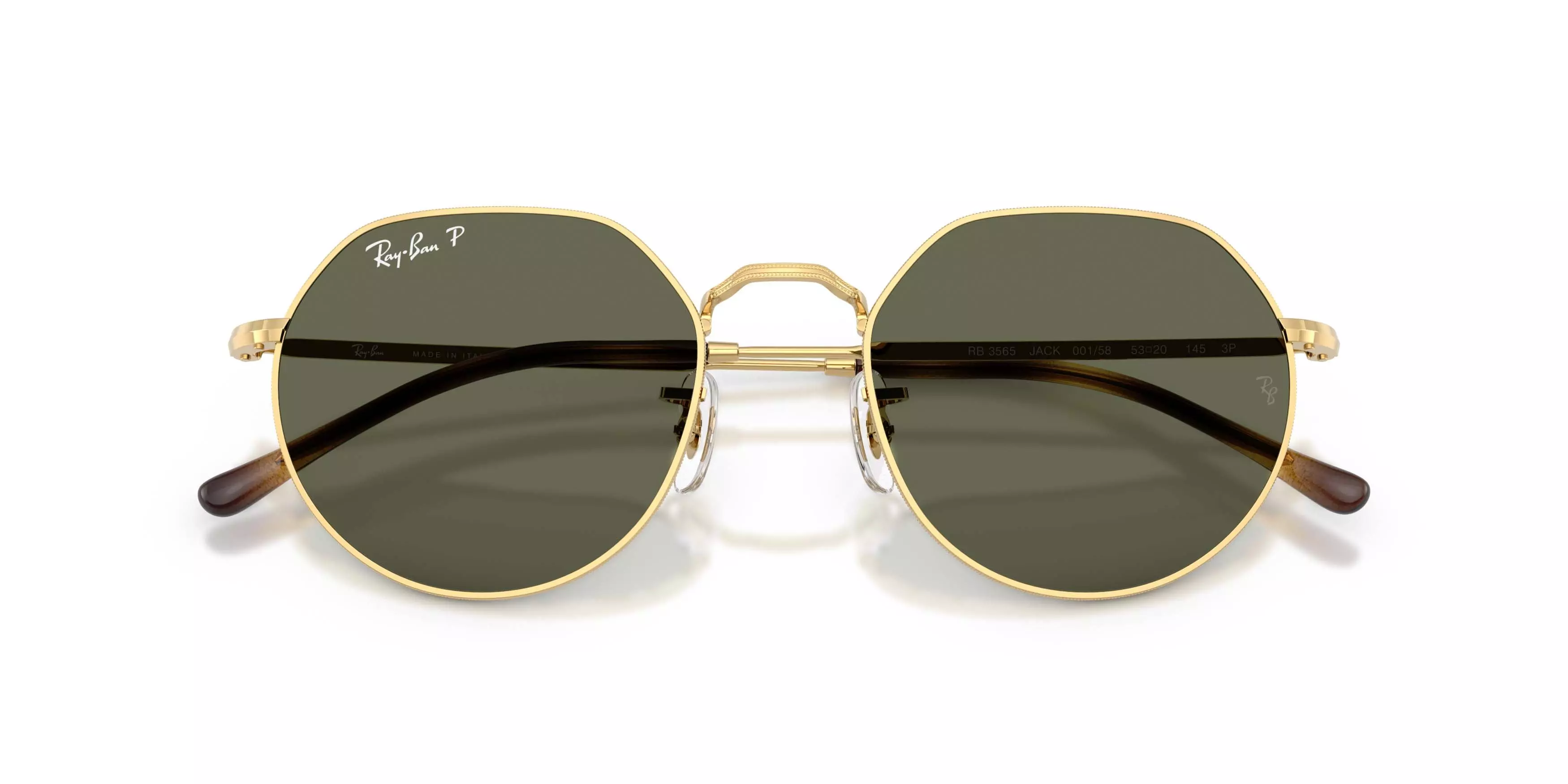 Ray-Ban Jack Green Polarized Sunglasses - Polished Arista Gold - GOLD/GREEN