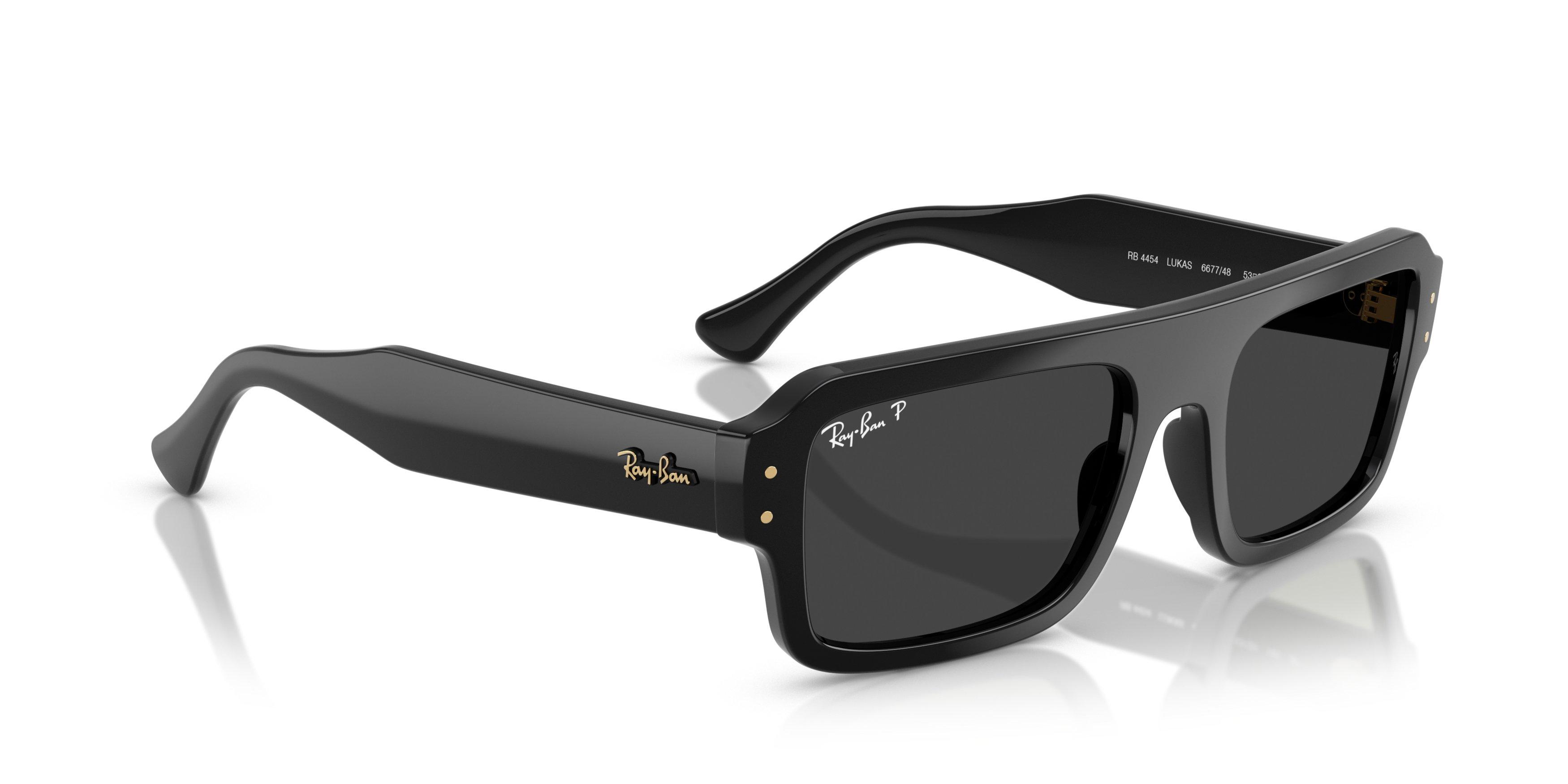 Ray-Ban Lukas Grey Sunglasses - Black - BLACK/GREY Thumbnail View 4
