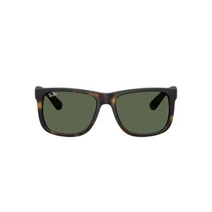 Ray-Ban Justin Classic Dark Green Sunglasses - Rubber Havana - BROWN/GREEN