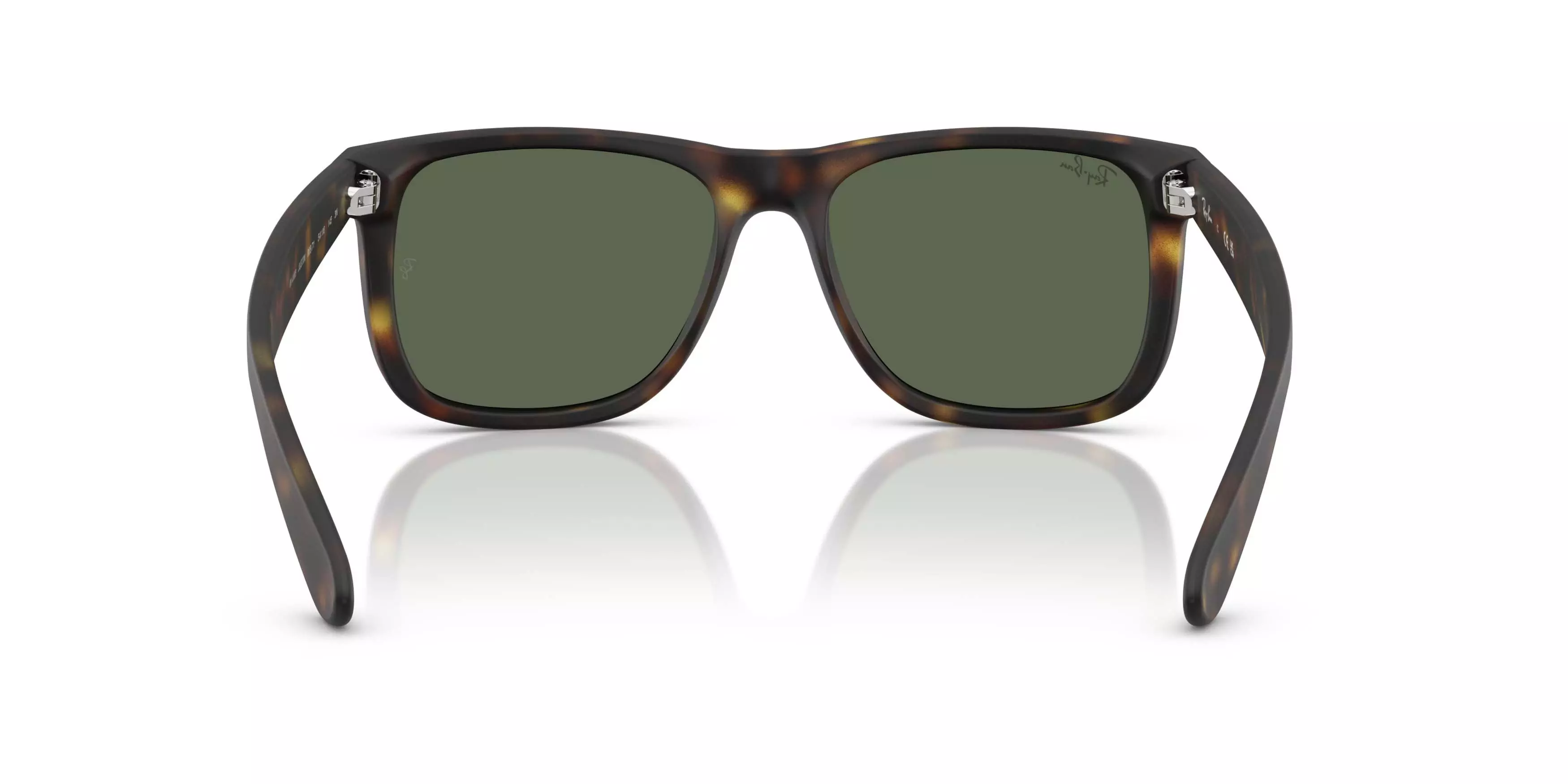 Ray-Ban Justin Classic Dark Green Sunglasses - Rubber Havana - BROWN/GREEN