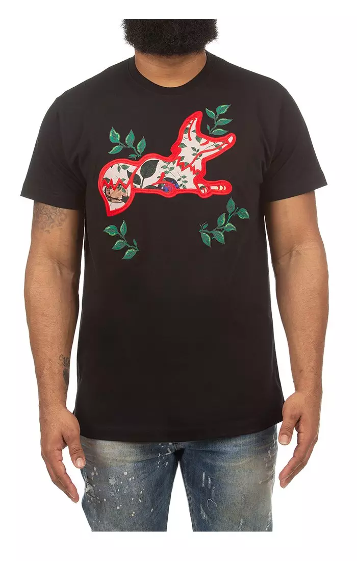 AKOO Men's Flora Short Sleeve Knit Tee - BLACK