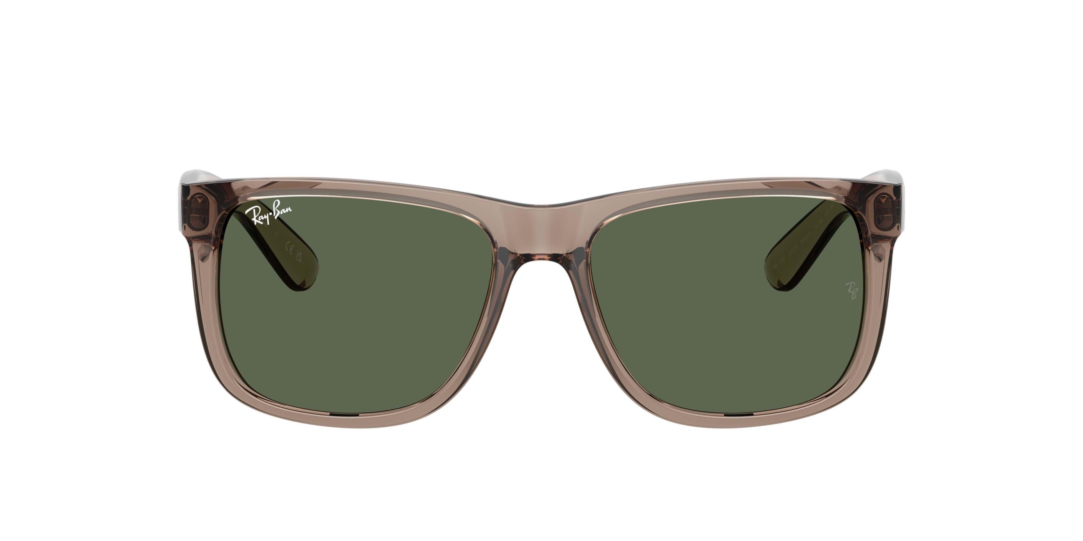 Ray-Ban Justin Classic Dark Green Sunglasses - Transparent Brown - BROWN/GREEN