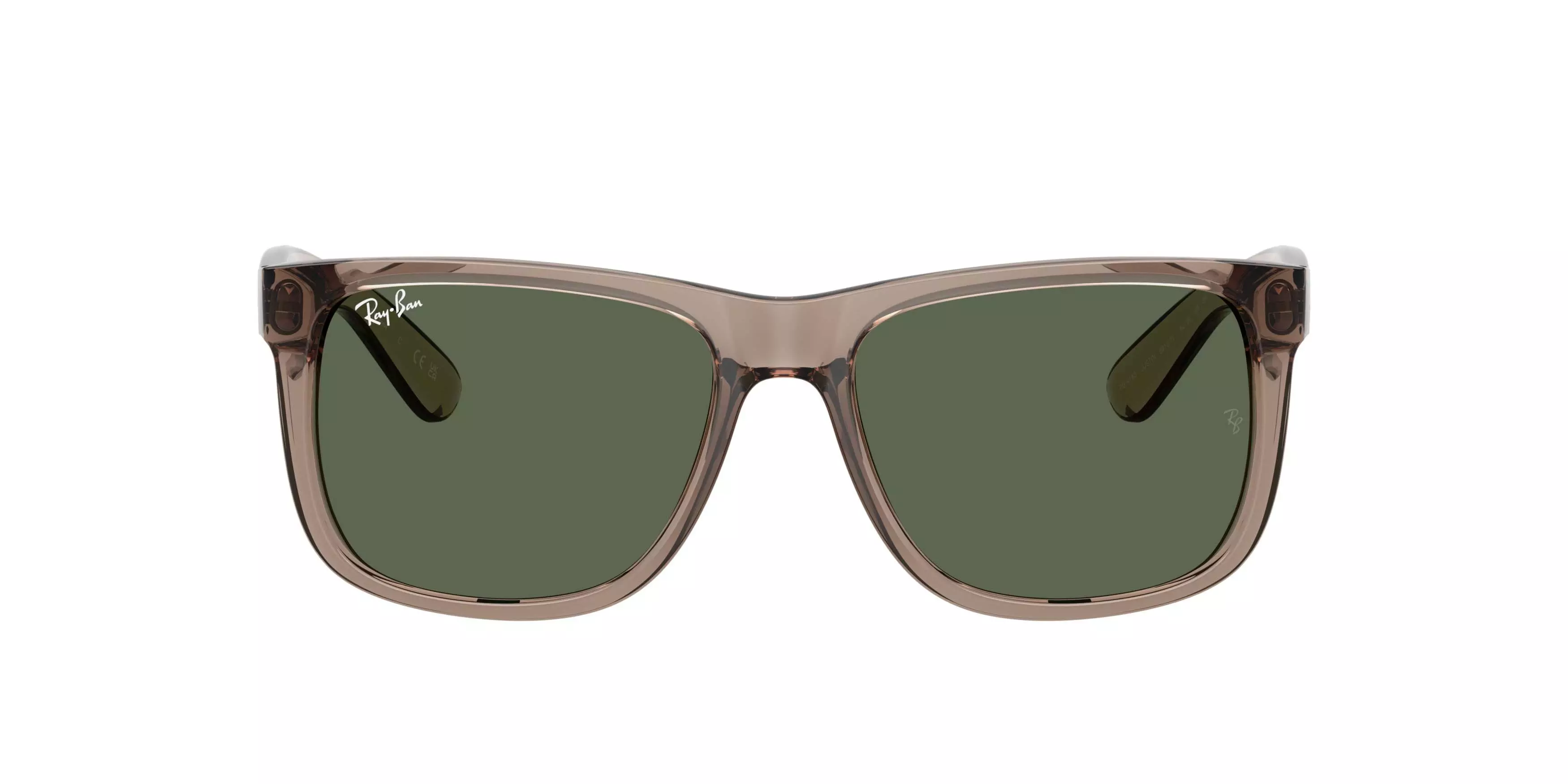 Ray-Ban Justin Classic Dark Green Sunglasses - Transparent Brown - BROWN/GREEN