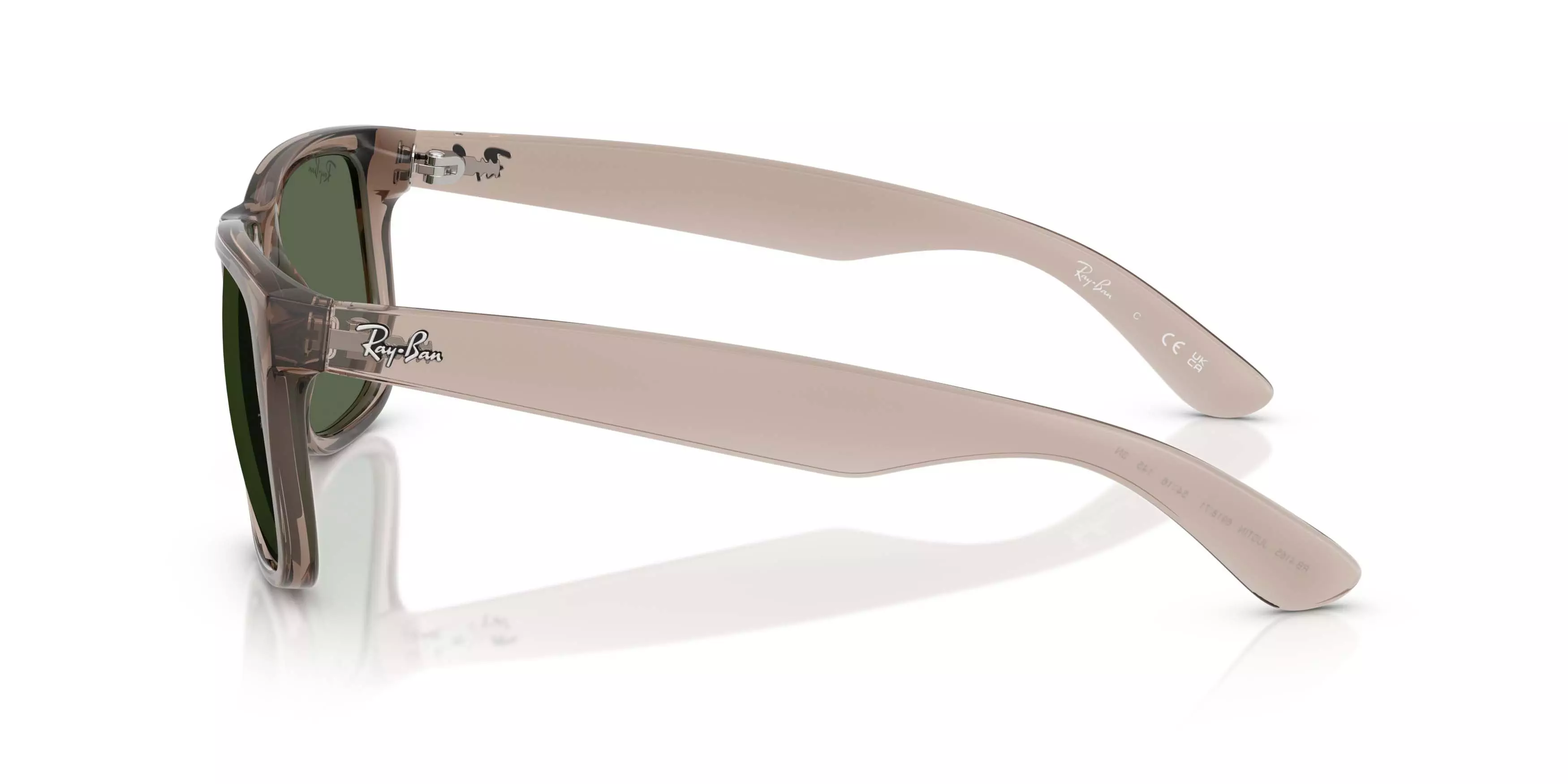 Ray-Ban Justin Classic Dark Green Sunglasses - Transparent Brown - BROWN/GREEN