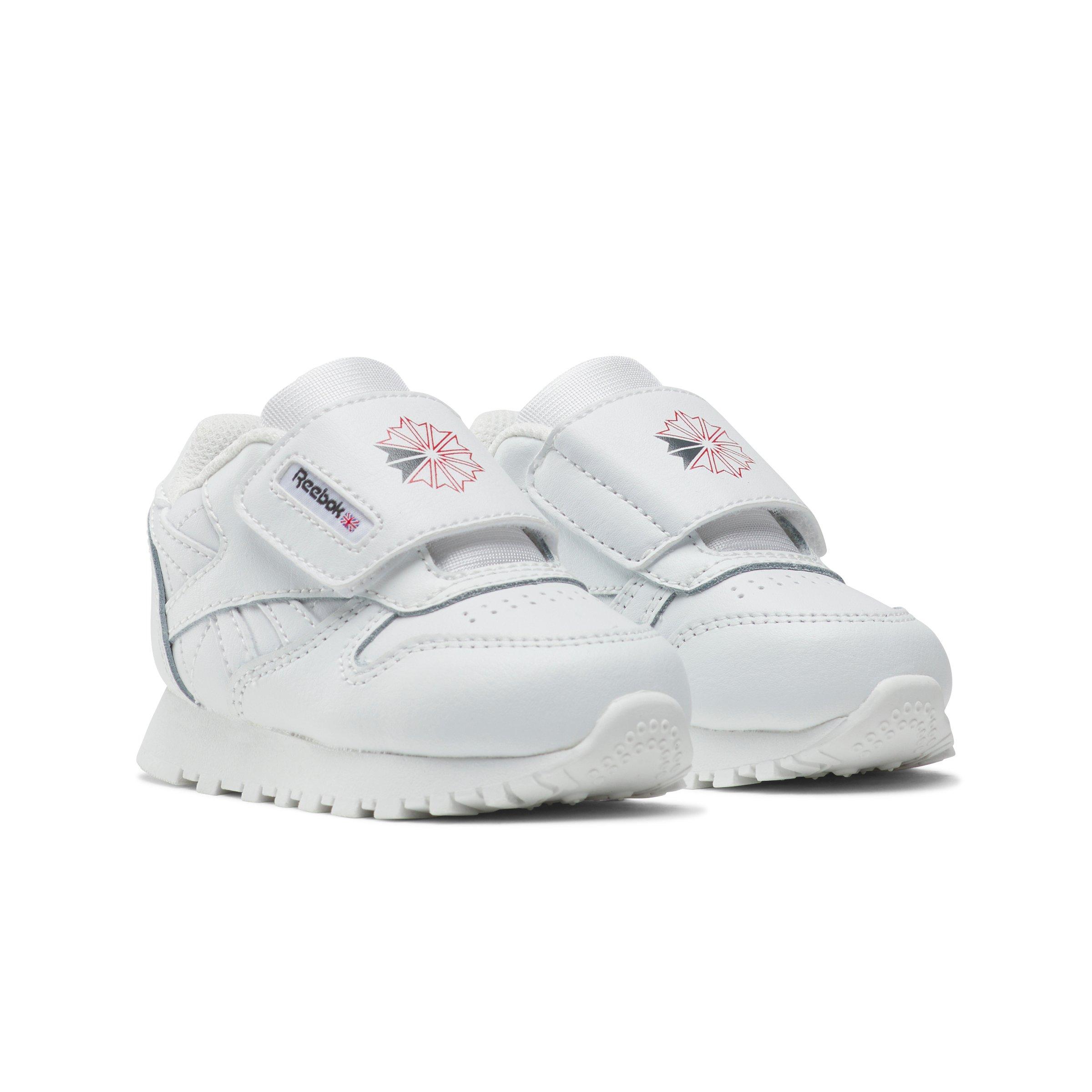 Reebok Classic Leather "White/White/Grey" Infant Boys' Shoe - WHITE/WHITE/GREY Thumbnail View 2
