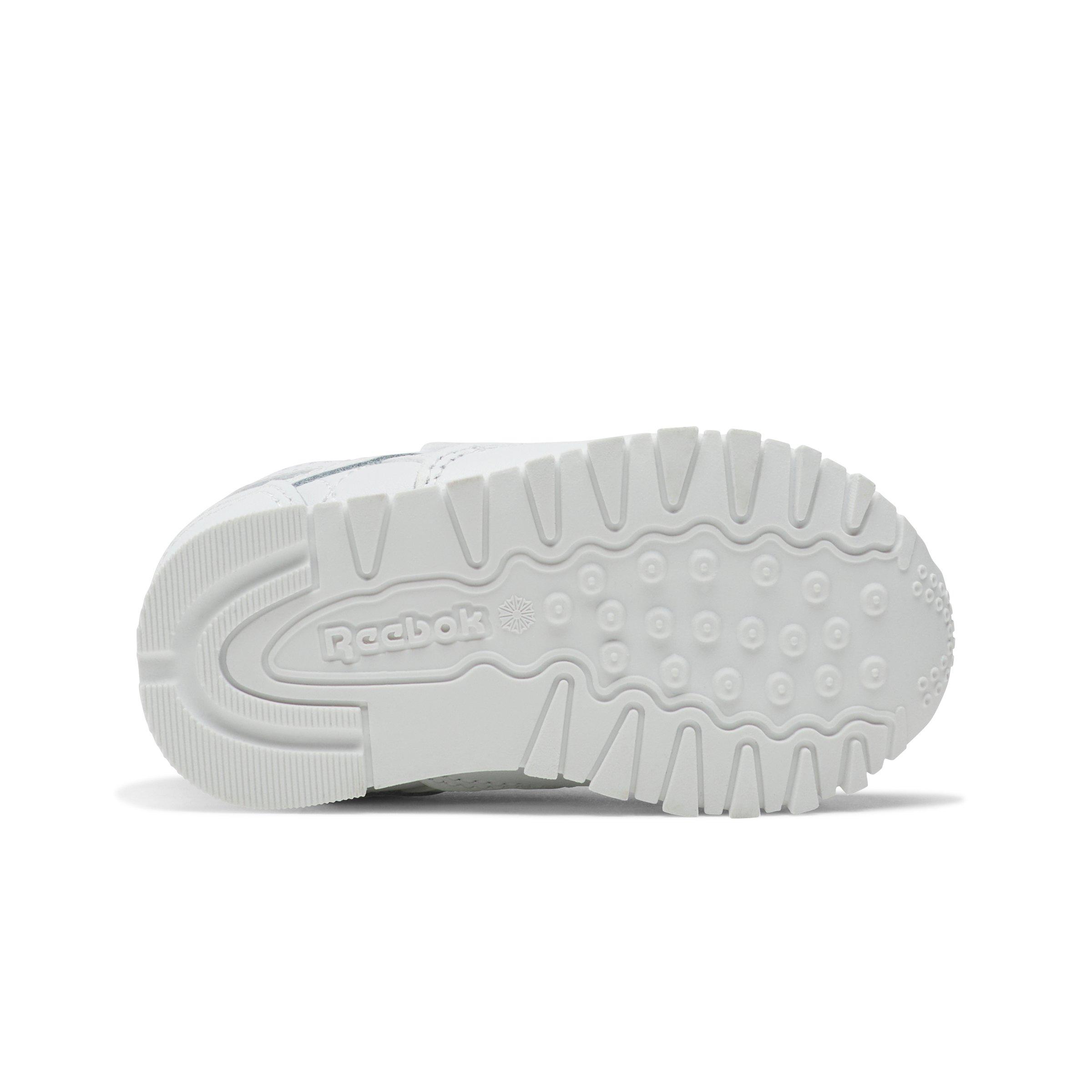 Reebok Classic Leather "White/White/Grey" Infant Boys' Shoe - WHITE/WHITE/GREY Thumbnail View 5