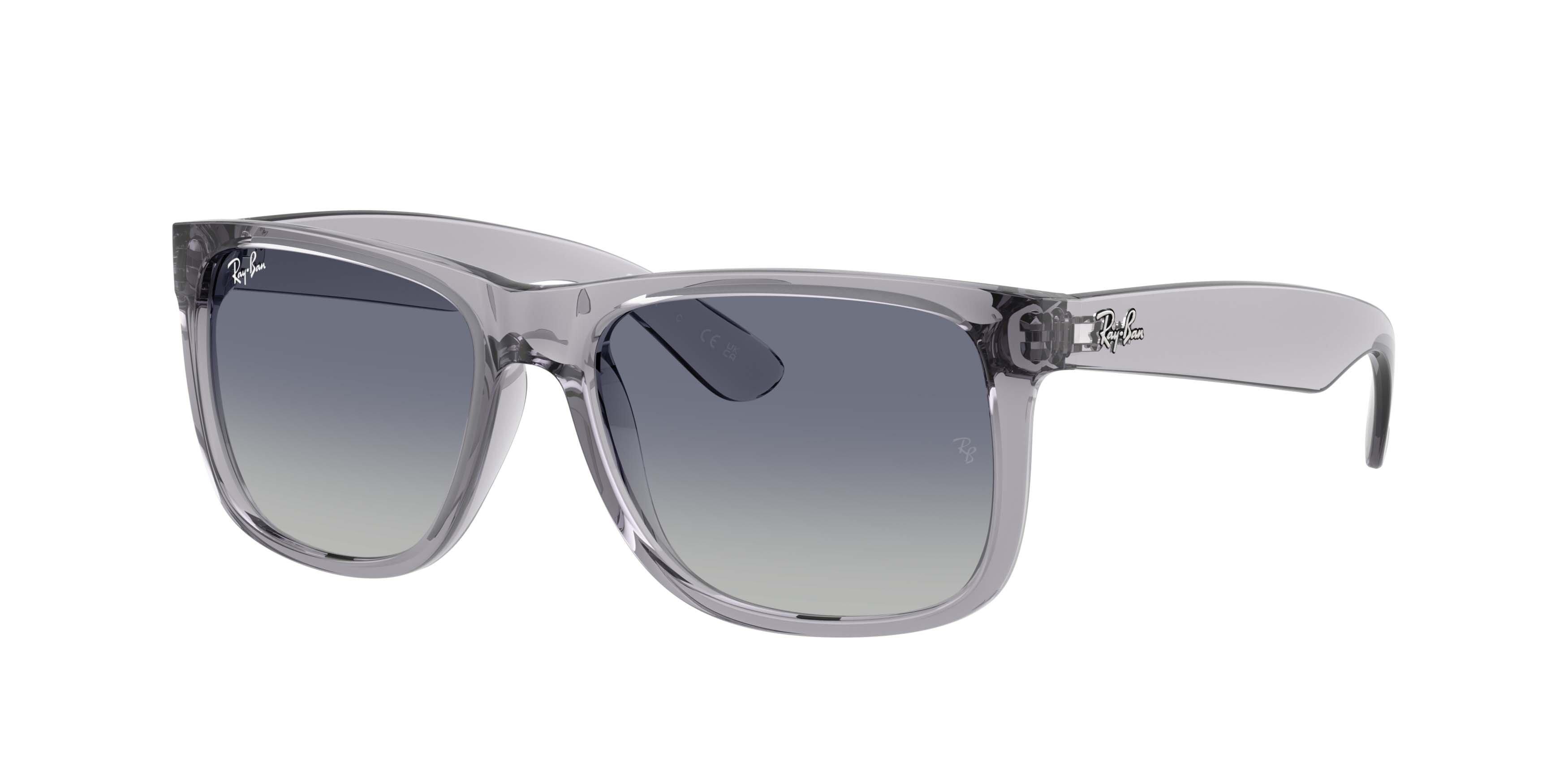 Ray-Ban Justin Classic Light Grey Gradient Dark Blue Sunglasses - Transparent Grey - GREY/BLUE
