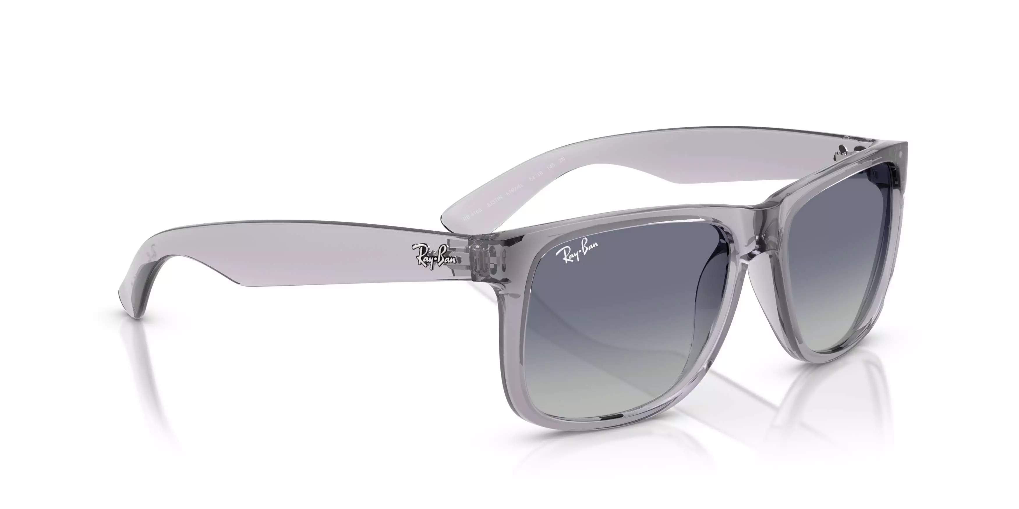 Ray-Ban Justin Classic Light Grey Gradient Dark Blue Sunglasses - Transparent Grey - GREY/BLUE