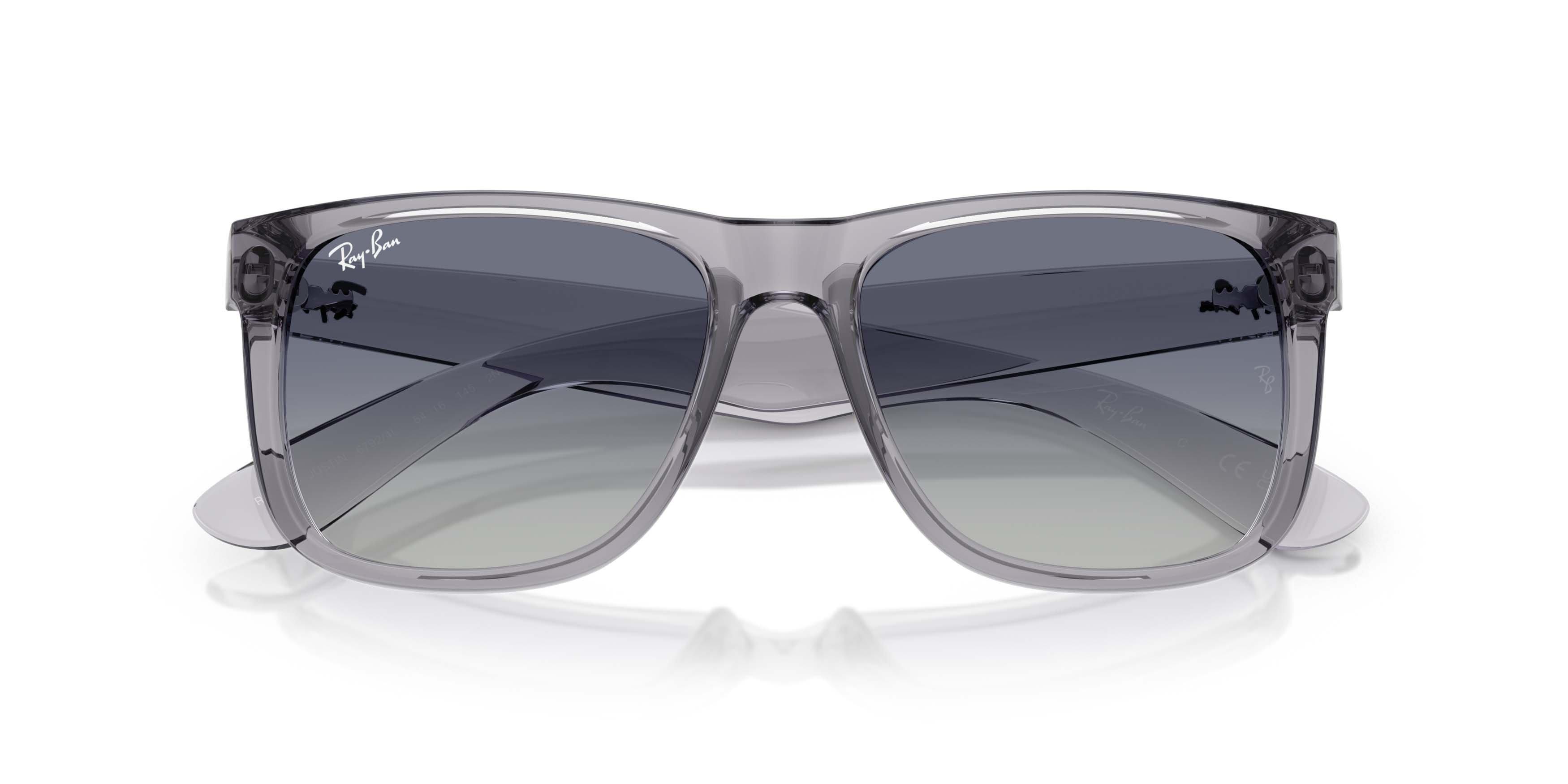 Ray-Ban Justin Classic Light Grey Gradient Dark Blue Sunglasses - Transparent Grey - GREY/BLUE