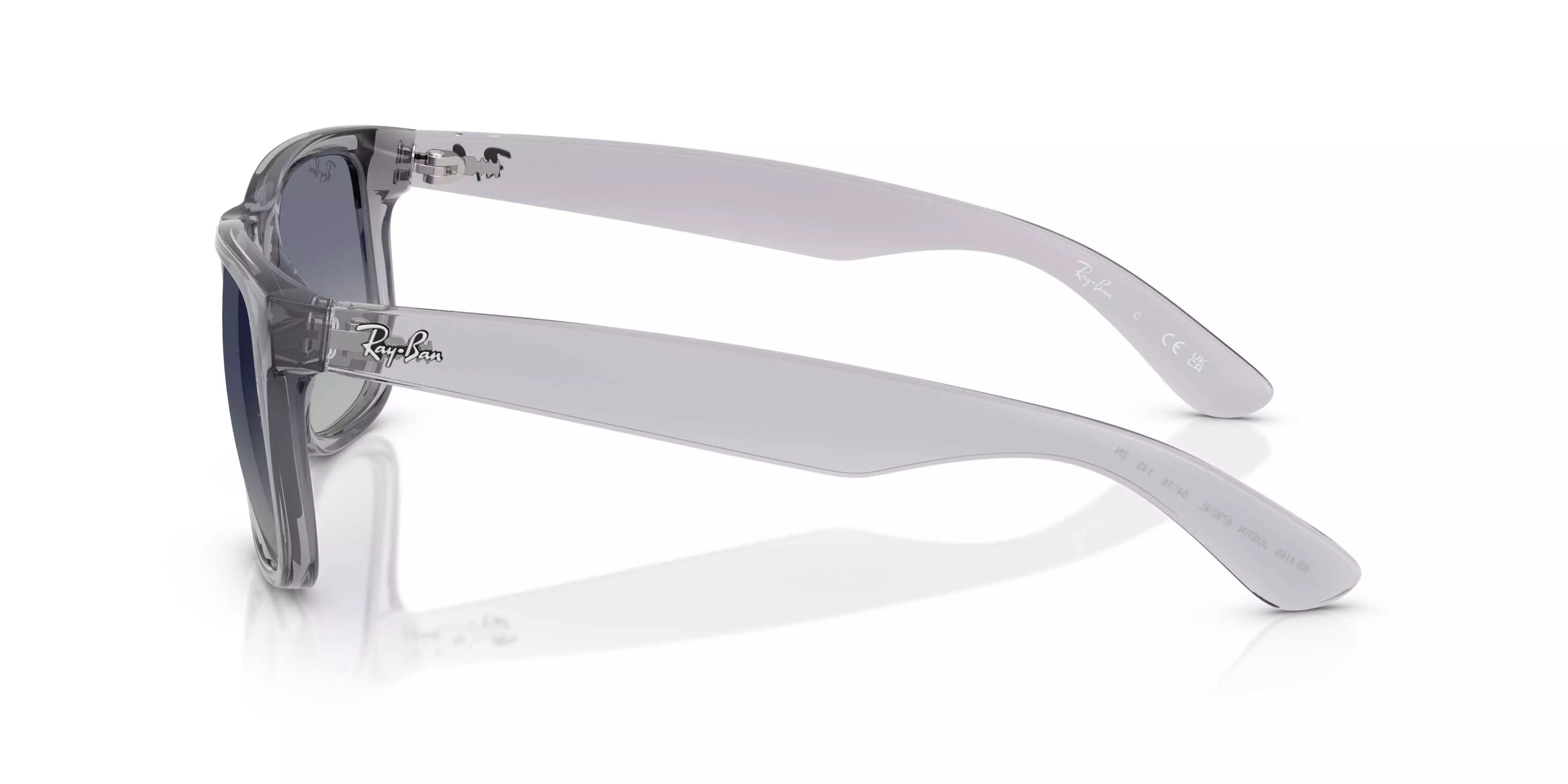 Ray-Ban Justin Classic Light Grey Gradient Dark Blue Sunglasses - Transparent Grey - GREY/BLUE