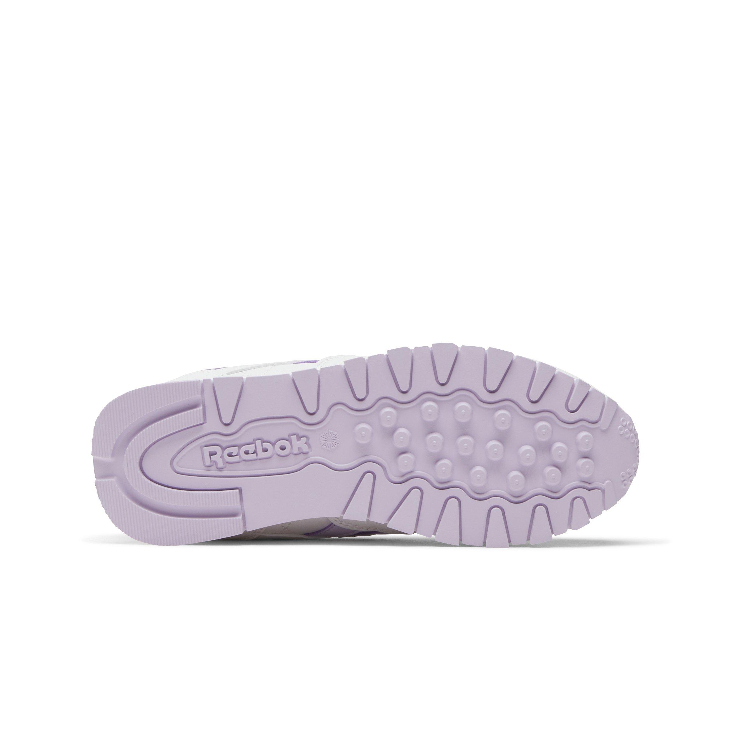 Reebok Classic Leather "White/Light Purple" Preschool Girls' Shoe - WHITE/LT PURPLE Thumbnail View 5