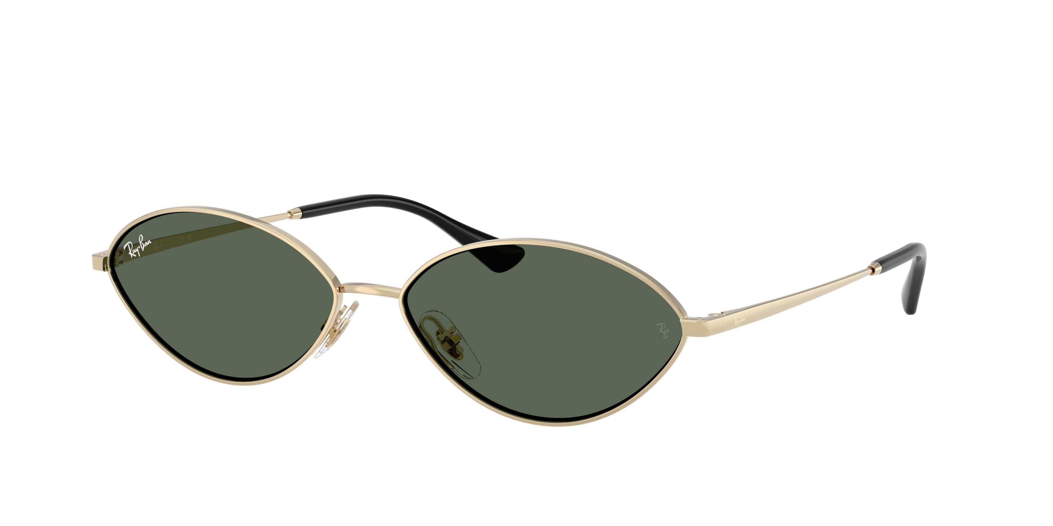 Ray-Ban Kai Bio-Based Dark Green Sunglasses - Pale Gold - GOLD/GREEN
