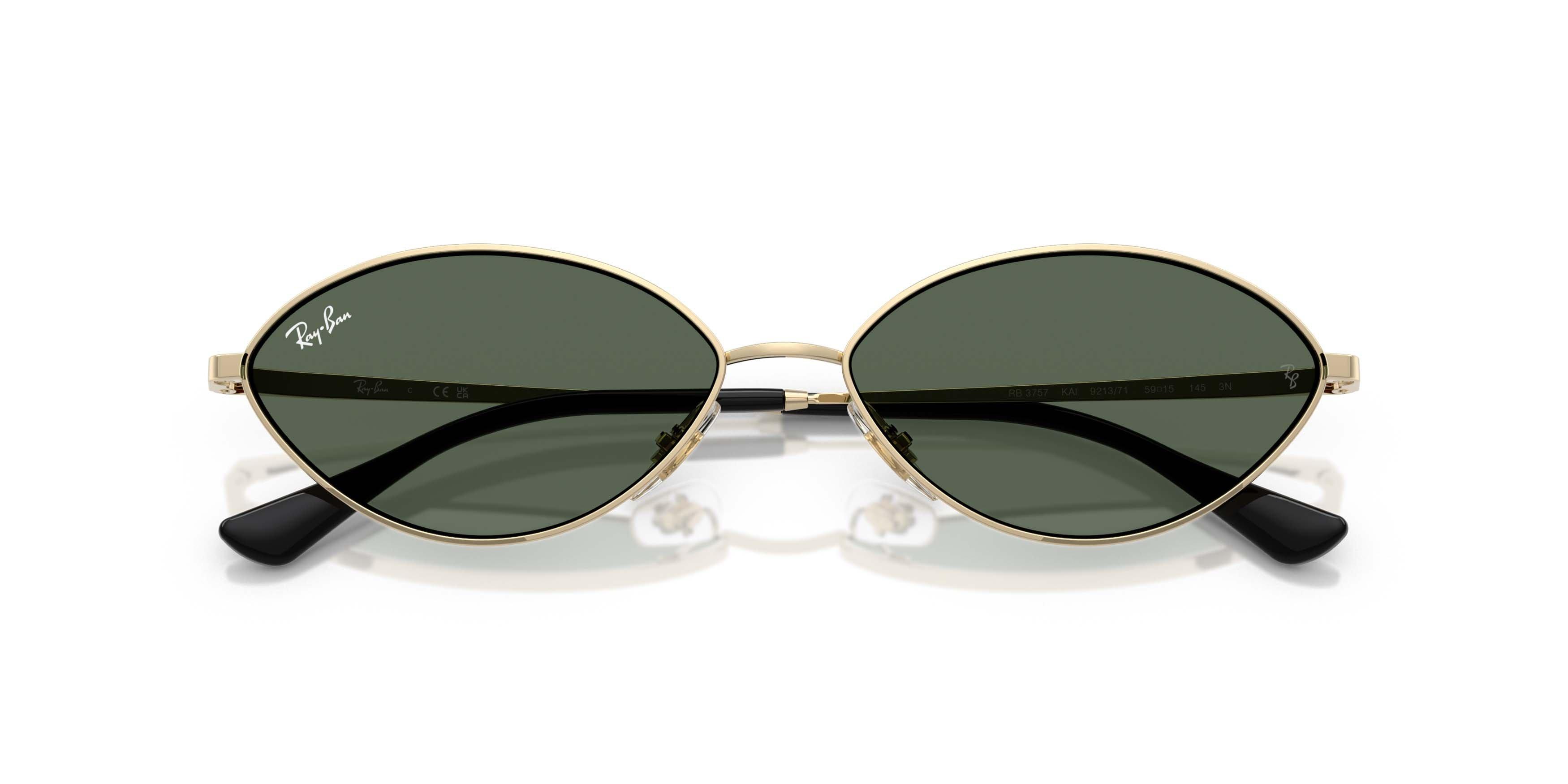 Ray-Ban Kai Bio-Based Dark Green Sunglasses - Pale Gold - GOLD/GREEN