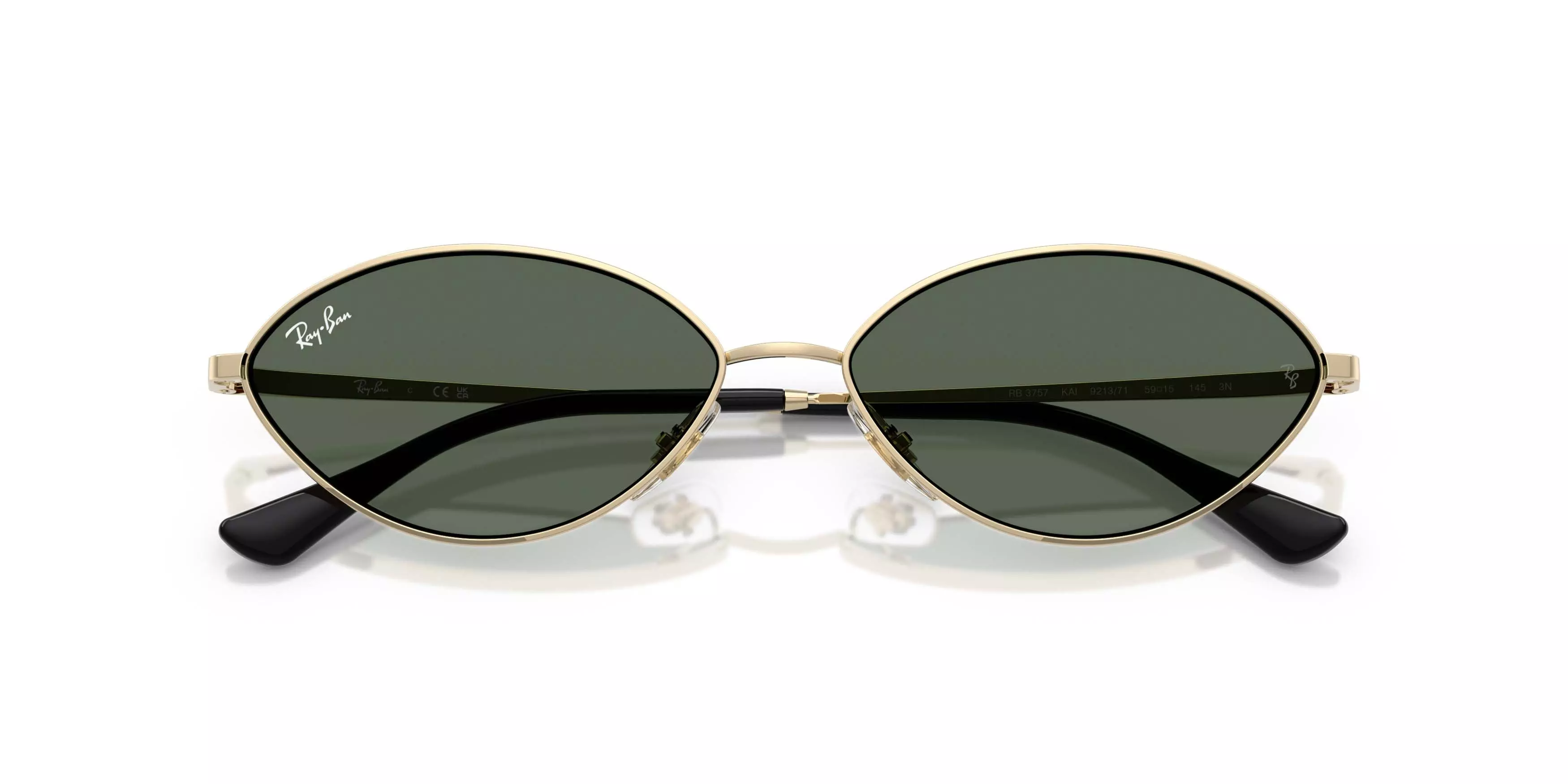 Ray-Ban Kai Bio-Based Dark Green Sunglasses - Pale Gold - GOLD/GREEN