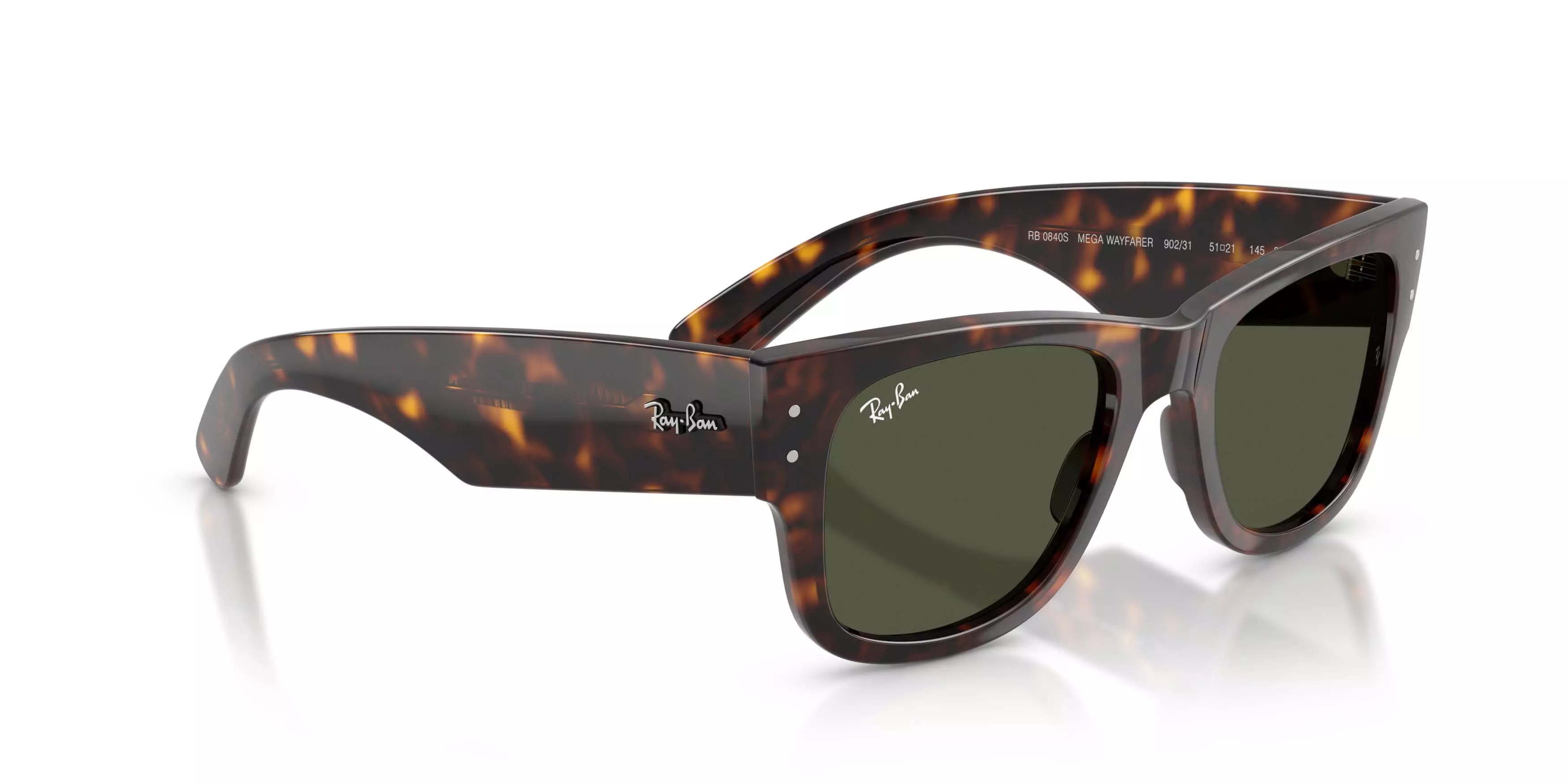 Ray-Ban Mega Wayfarer Green Sunglasses - Havana - BROWN/GREEN