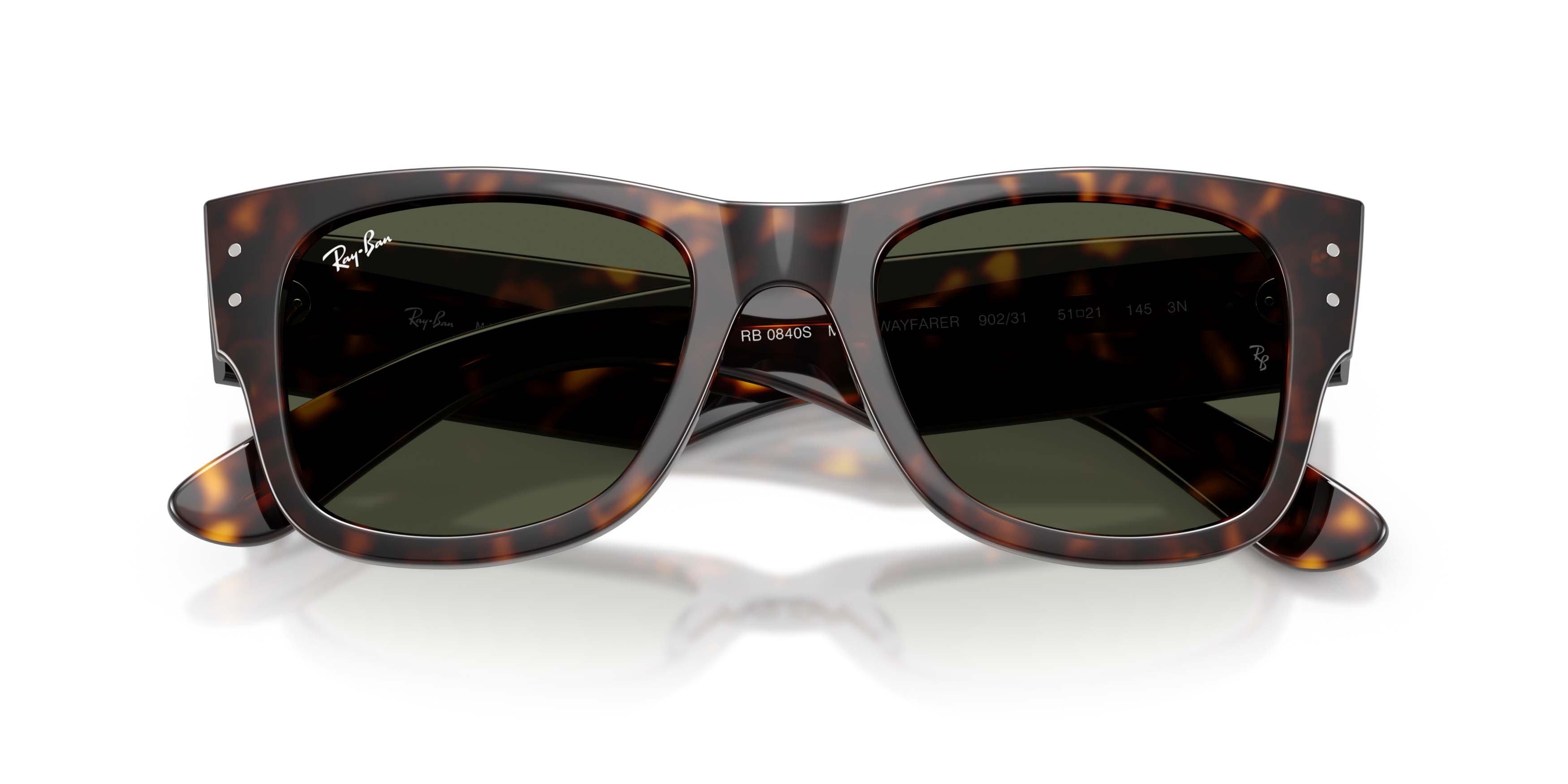 Ray-Ban Mega Wayfarer Green Sunglasses - Havana - BROWN/GREEN