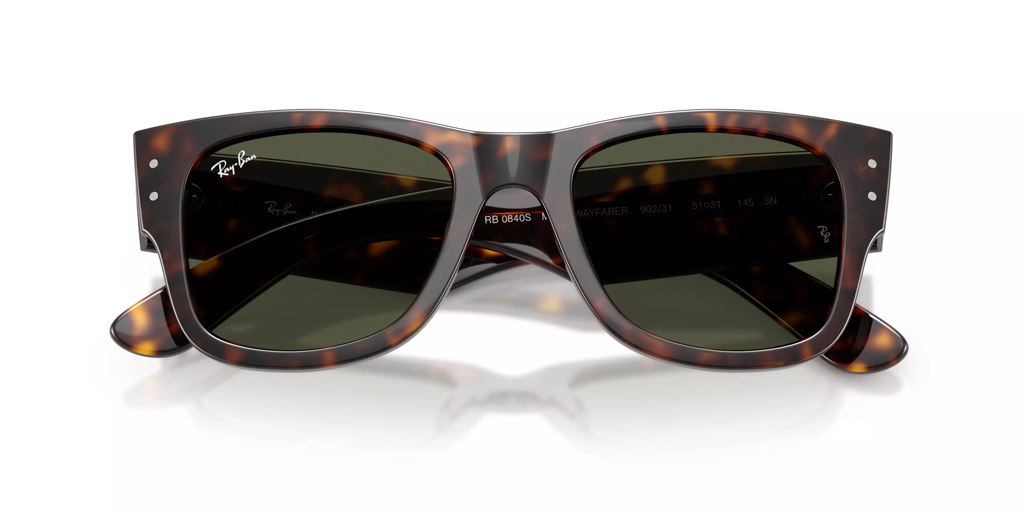 Ray-Ban Mega Wayfarer Green Sunglasses - Havana - BROWN/GREEN