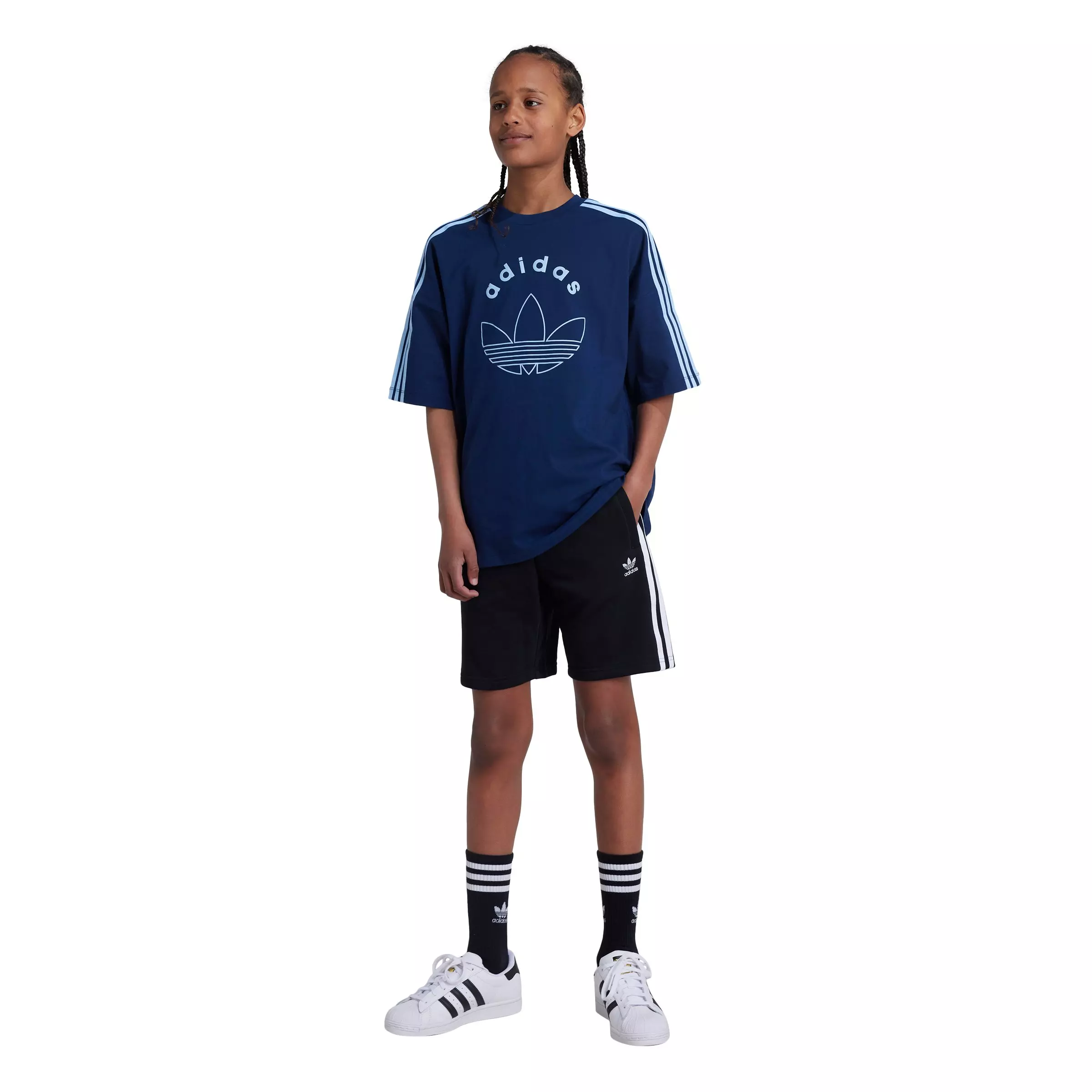 adidas Originals Big Kids' Adicolor Shorts - Black - BLACK