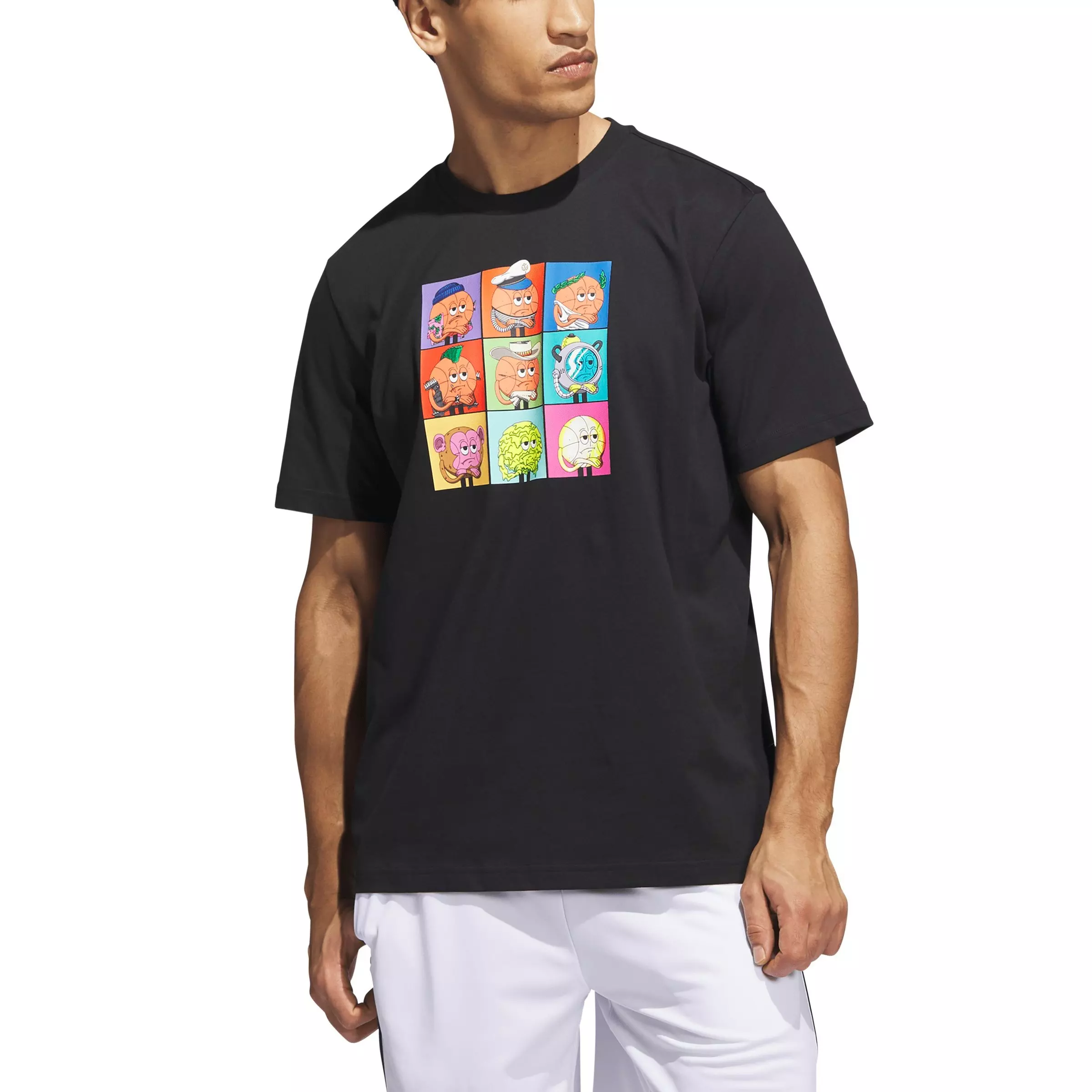adidas Men's Metaverse Lil' Stripe PFP Basketball T-Shirt -Black - BLACK