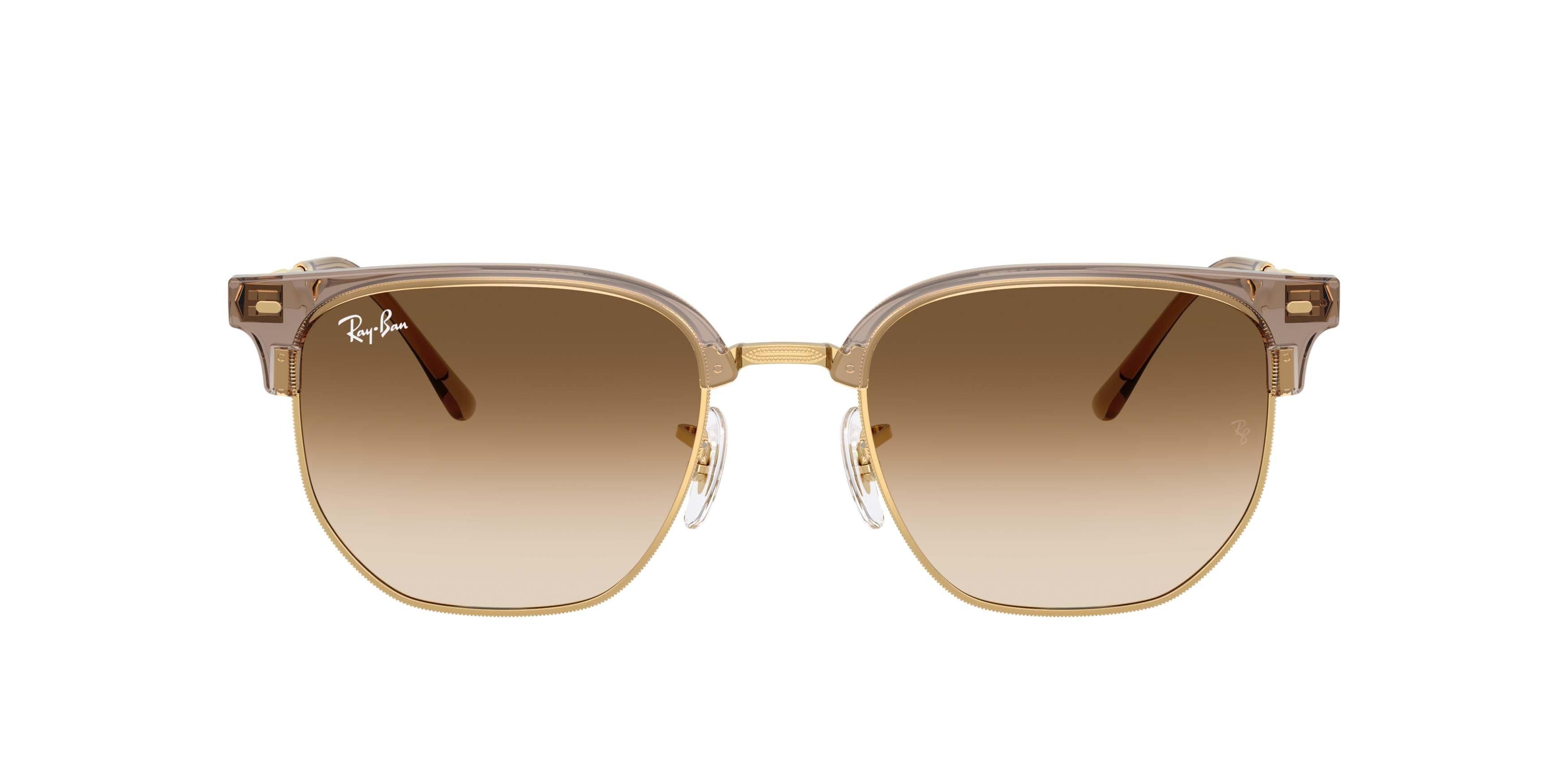 Ray-Ban New Clubmaster Clear Gradient Brown Sunglasses - Transparent Brown on Arista - BROWN