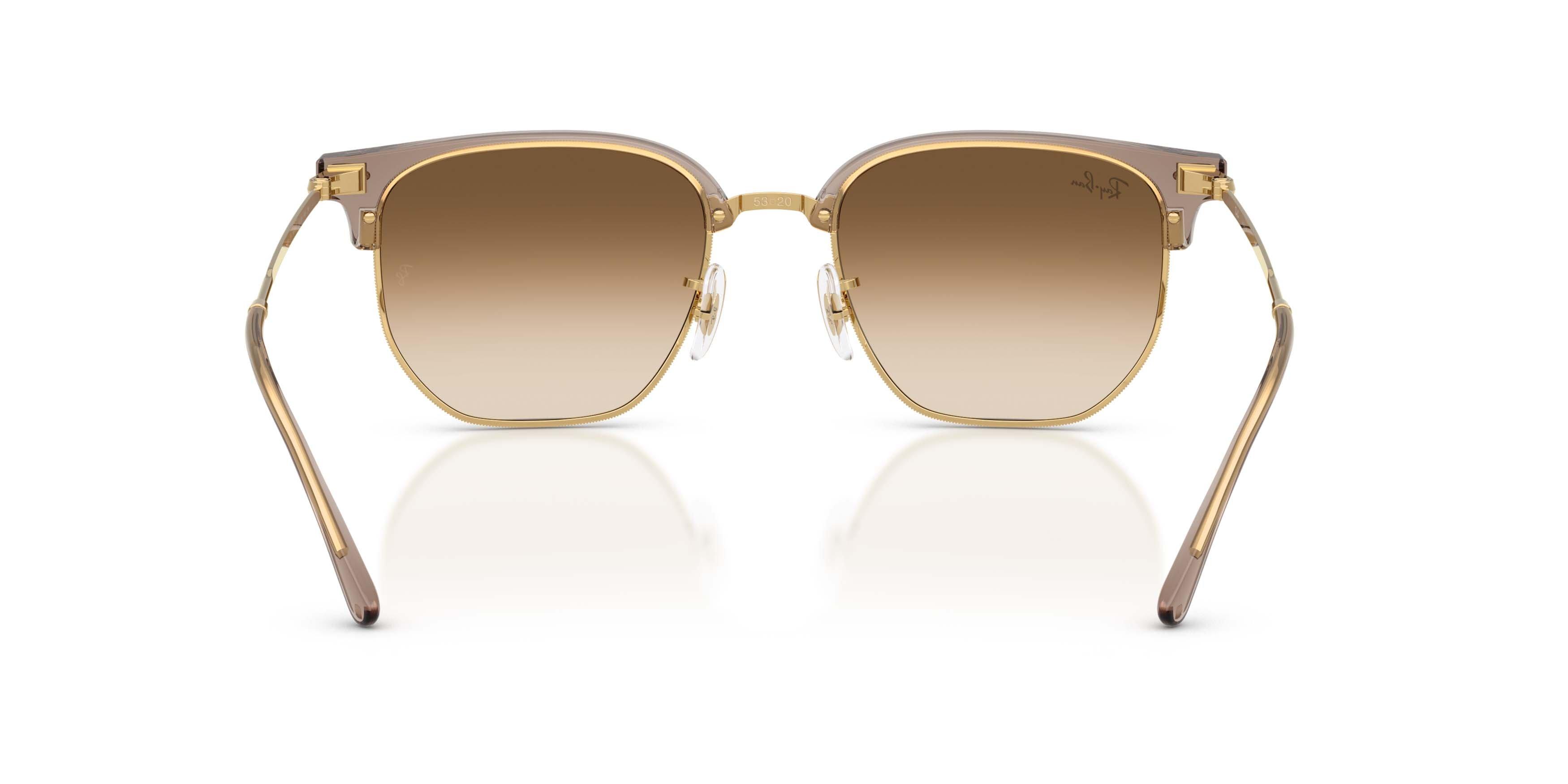 Ray-Ban New Clubmaster Clear Gradient Brown Sunglasses - Transparent Brown on Arista - BROWN