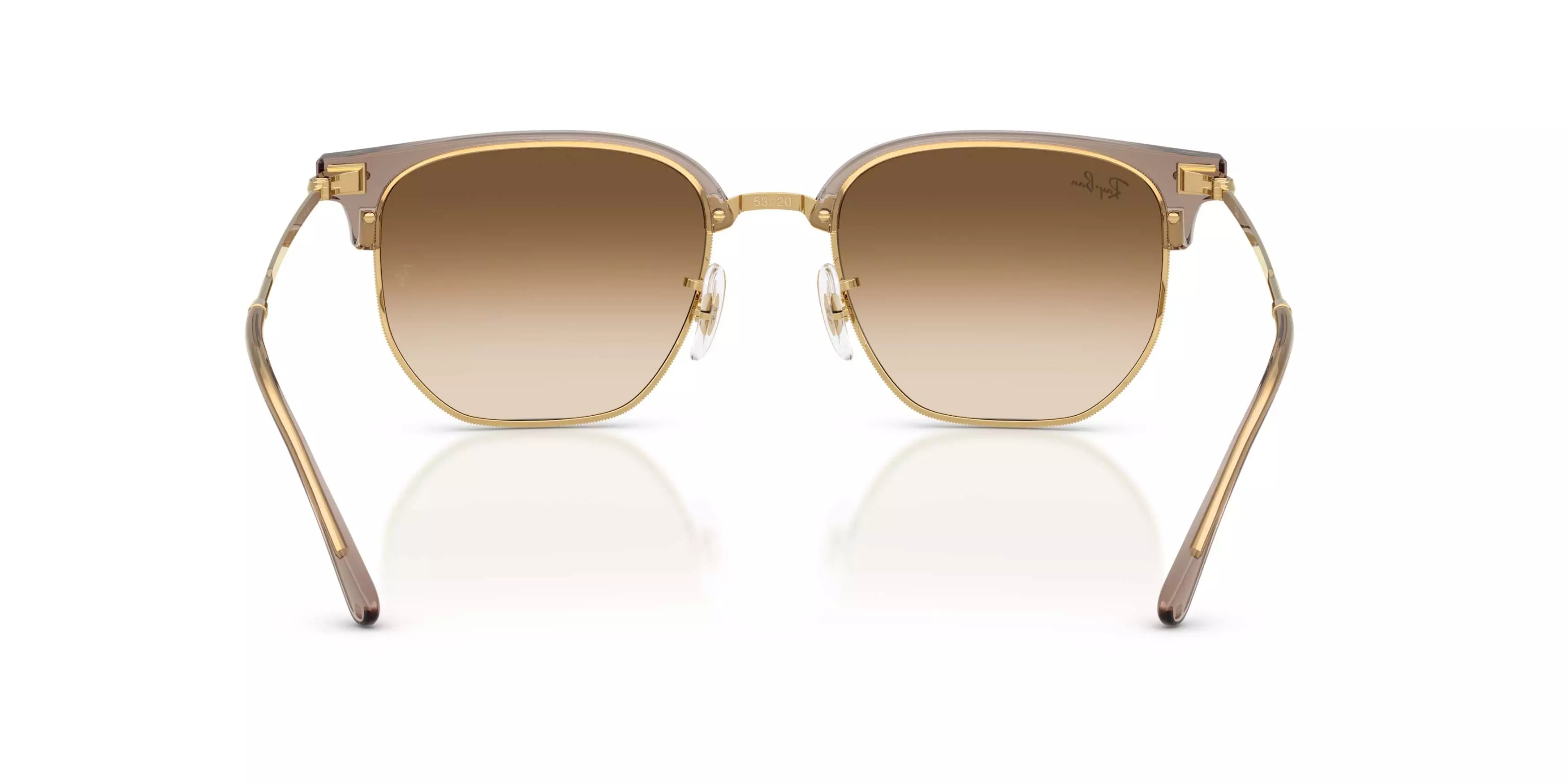 Ray-Ban New Clubmaster Clear Gradient Brown Sunglasses - Transparent Brown on Arista - BROWN