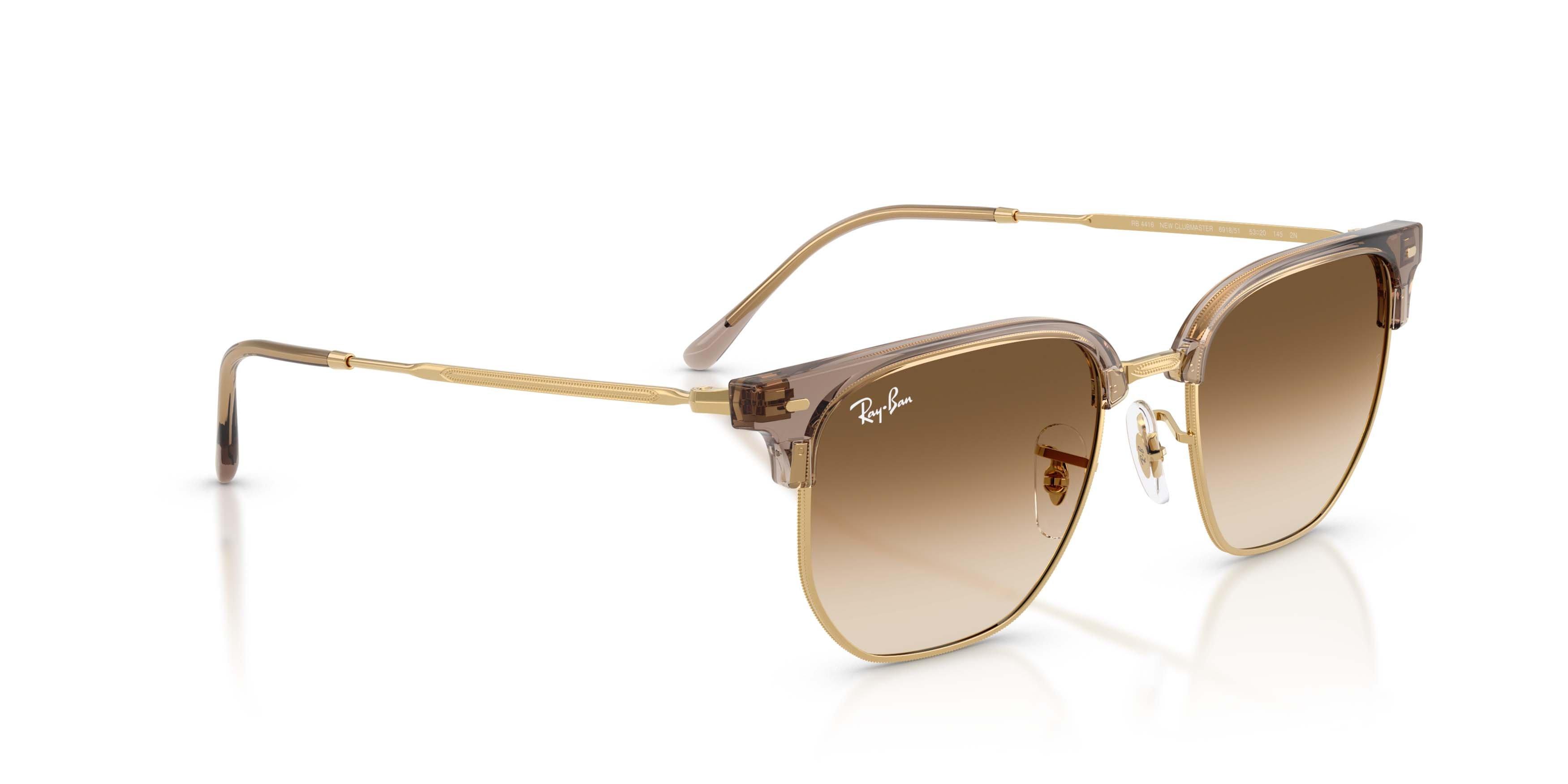 Ray-Ban New Clubmaster Clear Gradient Brown Sunglasses - Transparent Brown on Arista - BROWN