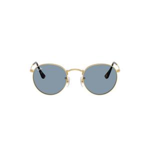 Ray-Ban Round Metal Blue Sunglasses - Polished Arista Gold - GOLD/BLUE