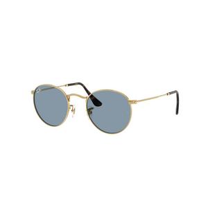 Ray-Ban Round Metal Blue Sunglasses - Polished Arista Gold - GOLD/BLUE