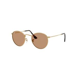 Ray-Ban Round Metal Brown Sunglasses - Polished Arista Gold - GOLD/BROWN