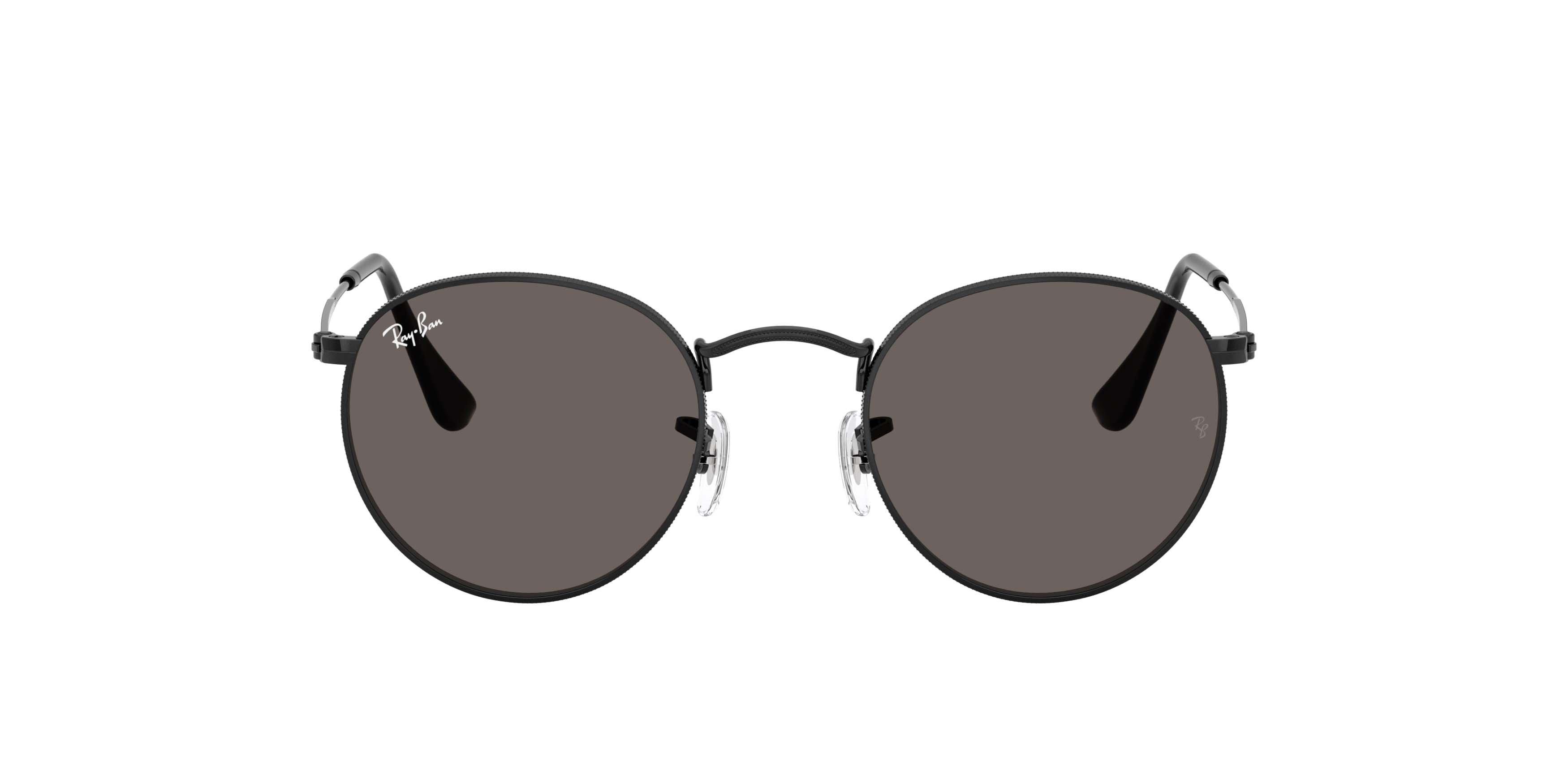 Ray-Ban Round Metal Dark Grey Sunglasses - Black - BLACK/GREY
