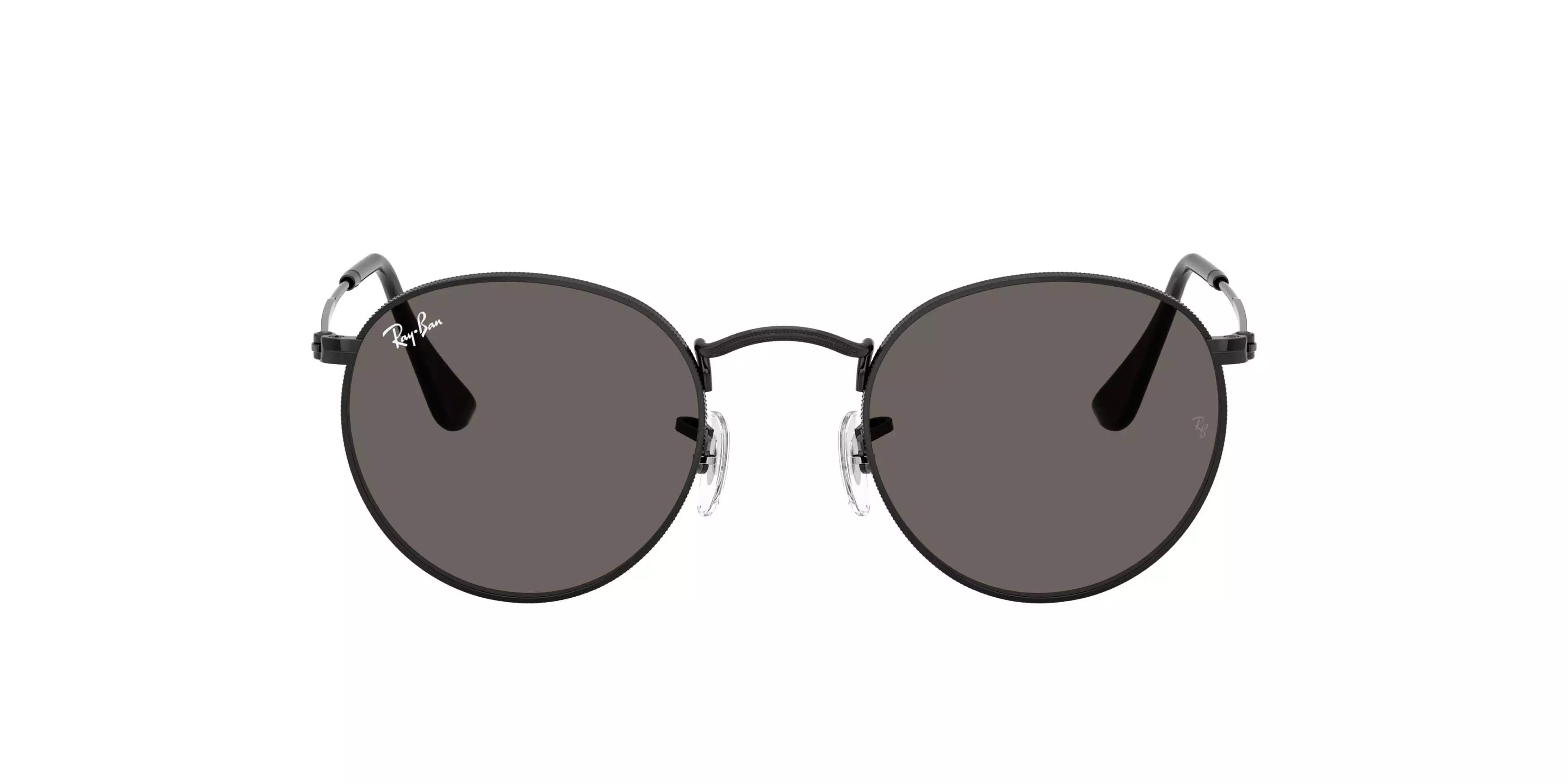 Ray-Ban Round Metal Dark Grey Sunglasses - Black - BLACK/GREY