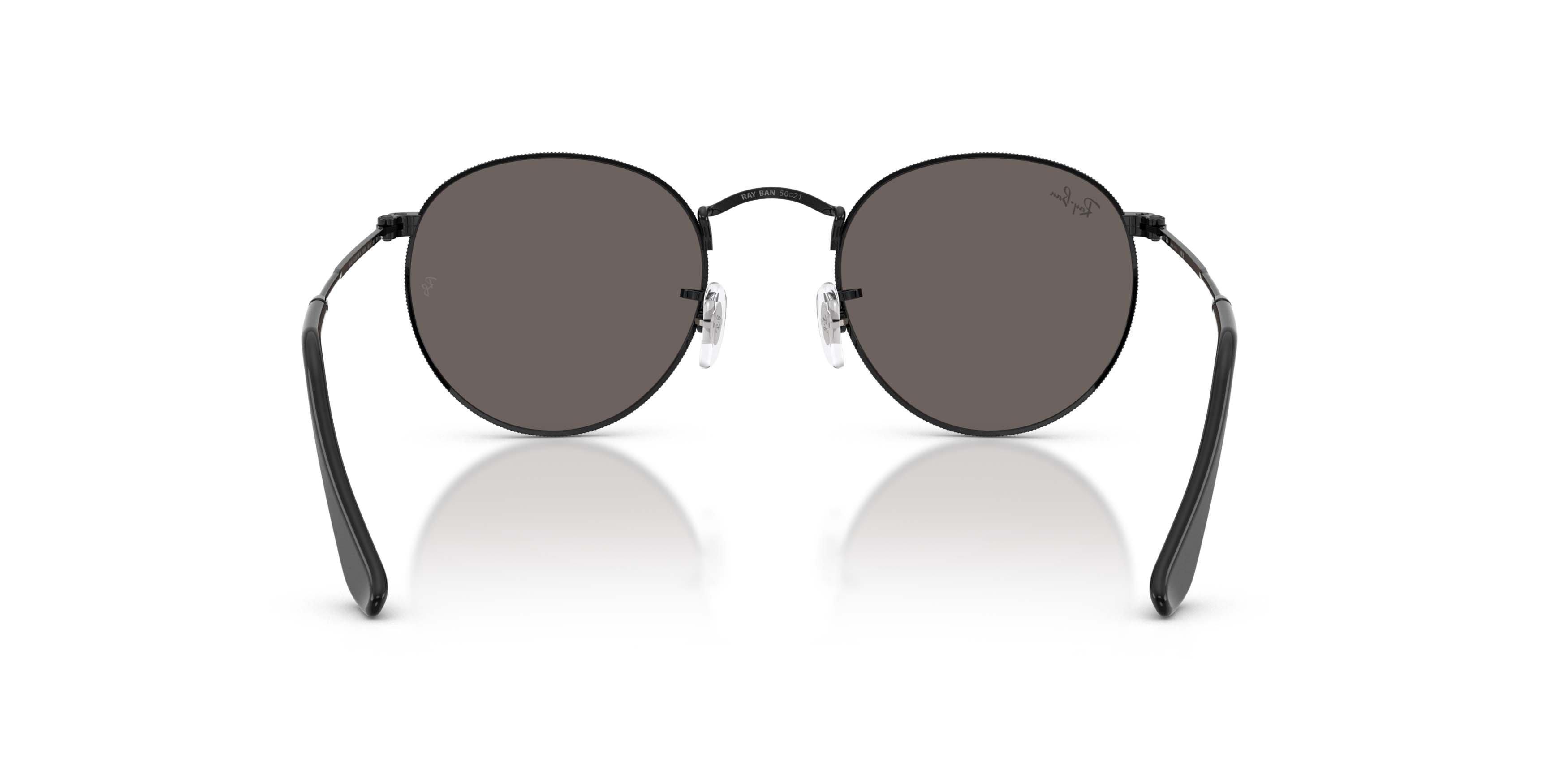 Ray-Ban Round Metal Dark Grey Sunglasses - Black - BLACK/GREY