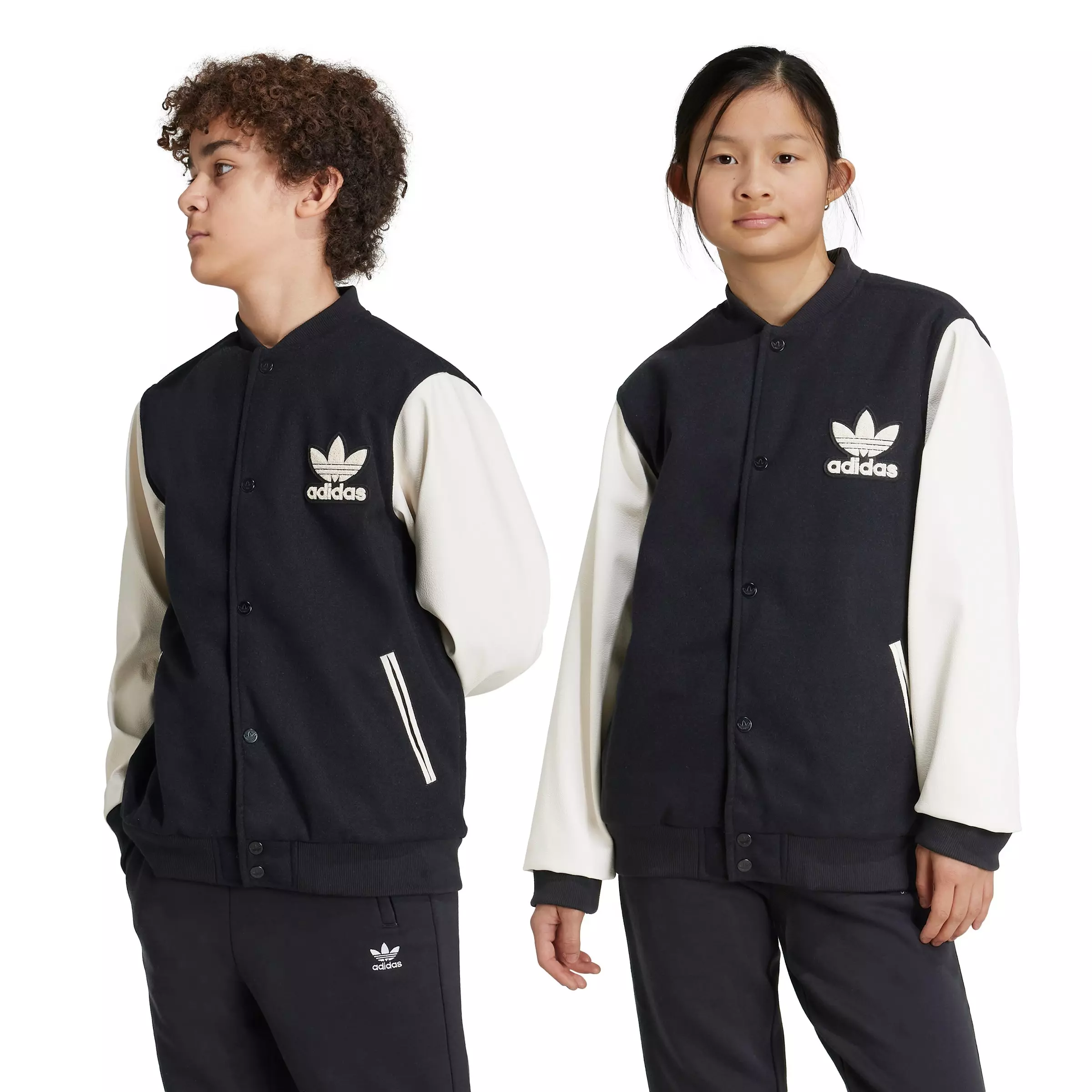 adidas Originals Big Kids' Adicolor Varsity Jacket - Black - BLACK