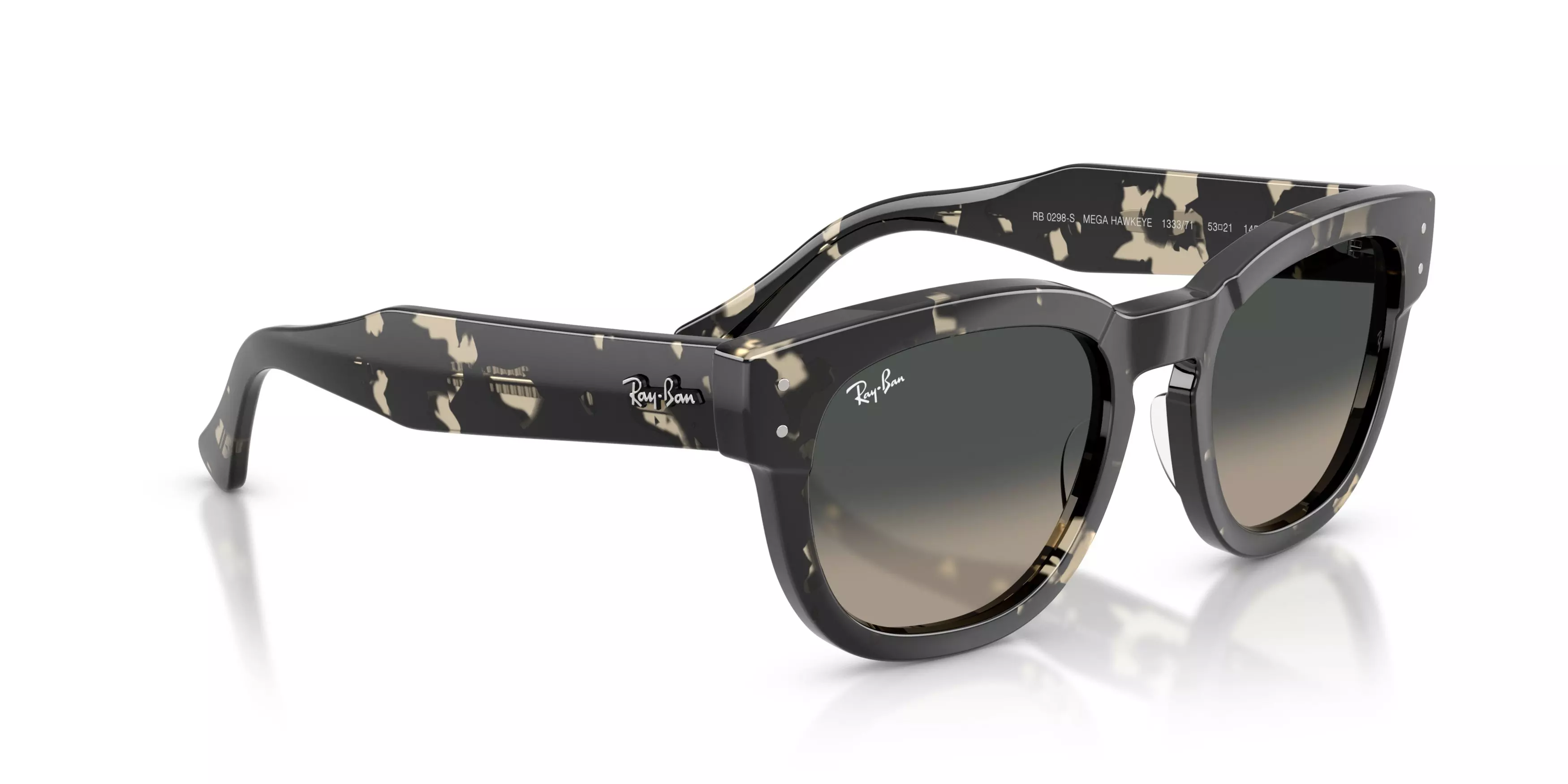 Ray-Ban Mega Hawkeye Grey Gradient Sunglasses - Grey Havana - GREY