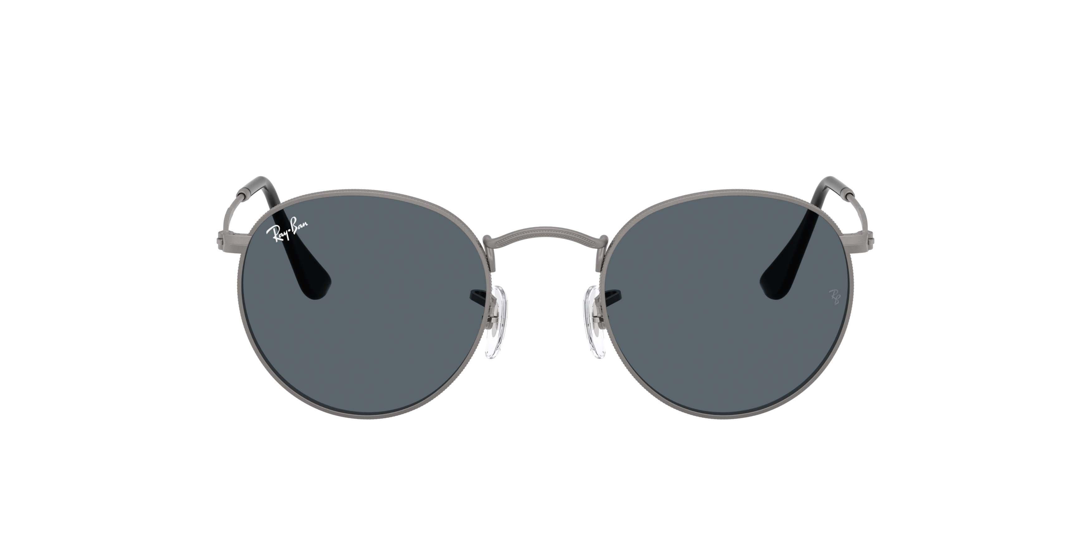 Ray-Ban Round Metal Blue Sunglasses - Gunmetal - GREY/BLUE