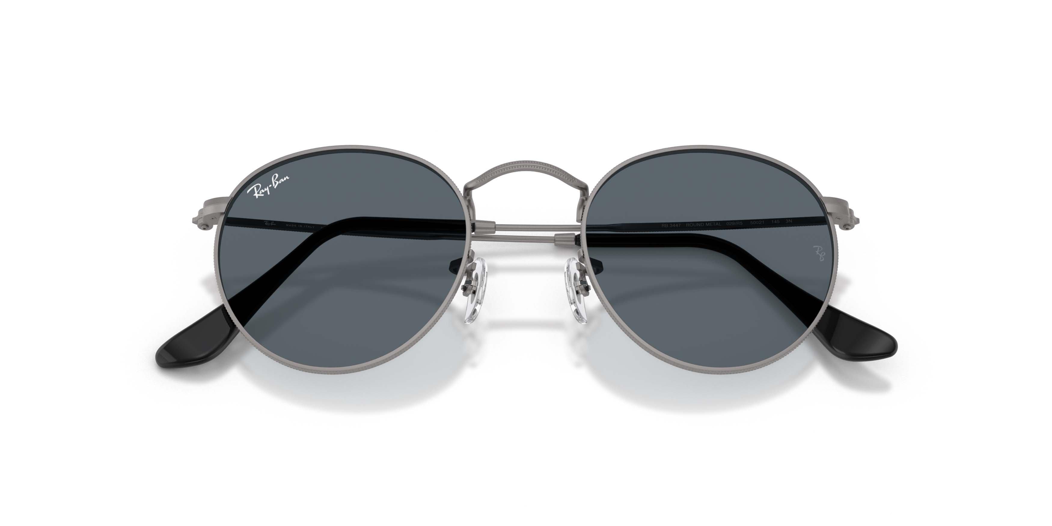 Ray-Ban Round Metal Blue Sunglasses - Gunmetal - GREY/BLUE